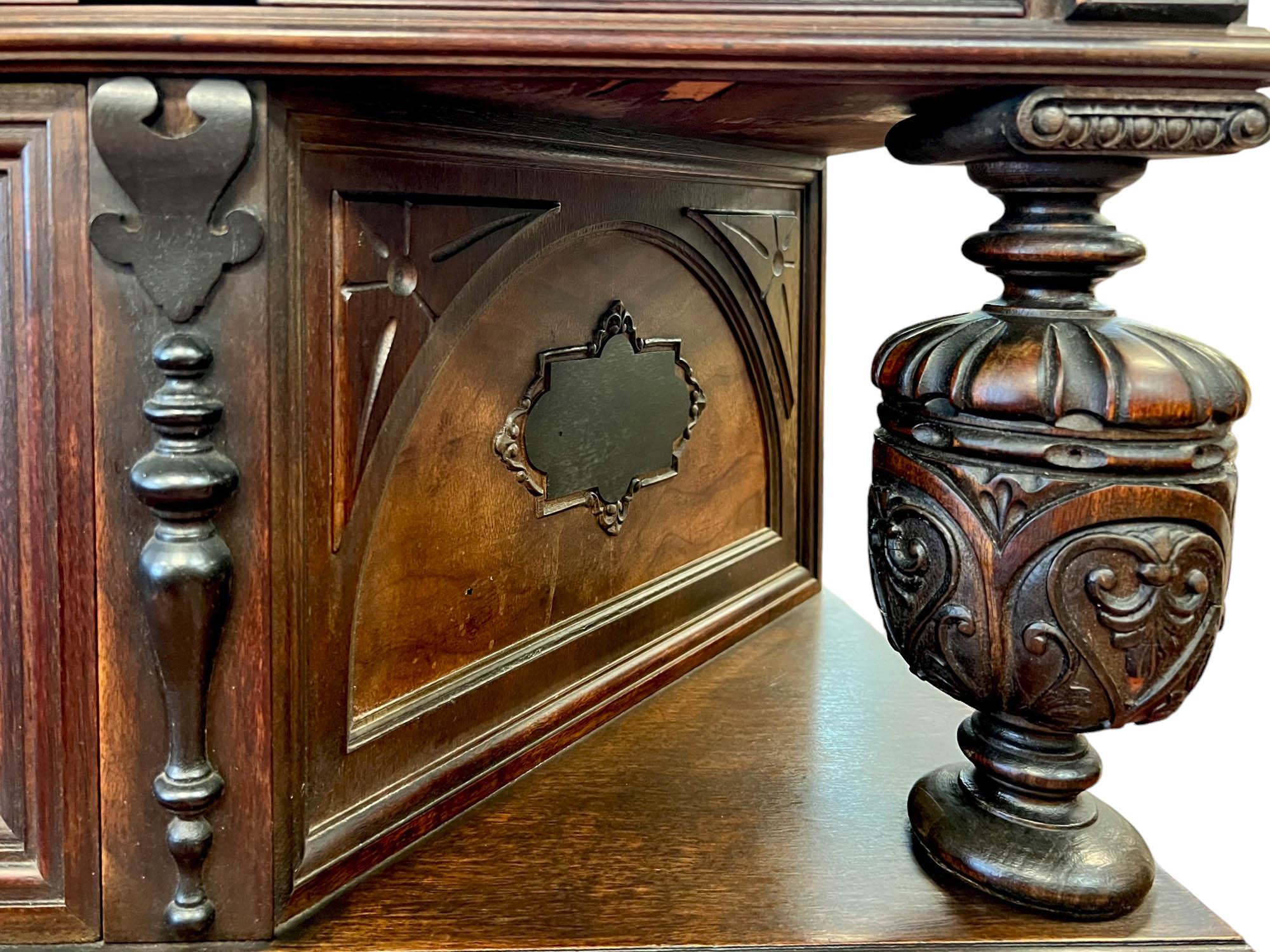 Hardwood Antique Renaissance Revival Credenza/Sideboard, C. 1880-1900 For Sale