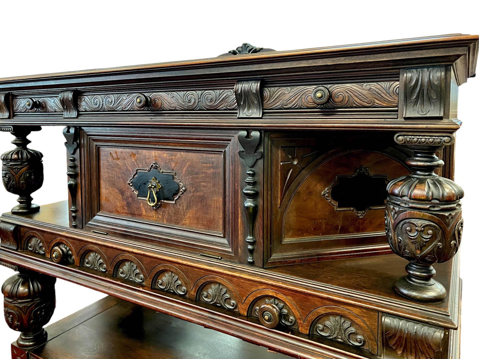 Antique Renaissance Revival Credenza/Sideboard, C. 1880-1900 For Sale 1