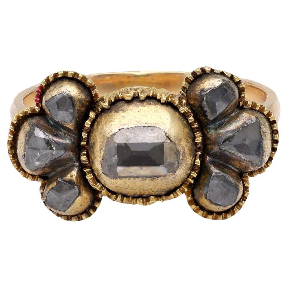Antique Renaissance Revival Diamond Ruby Yellow Gold Ring For Sale at ...
