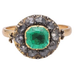 Georgian Dutch Revival Rose Cut Diamond Gold Cluster Ring For Sale at ...