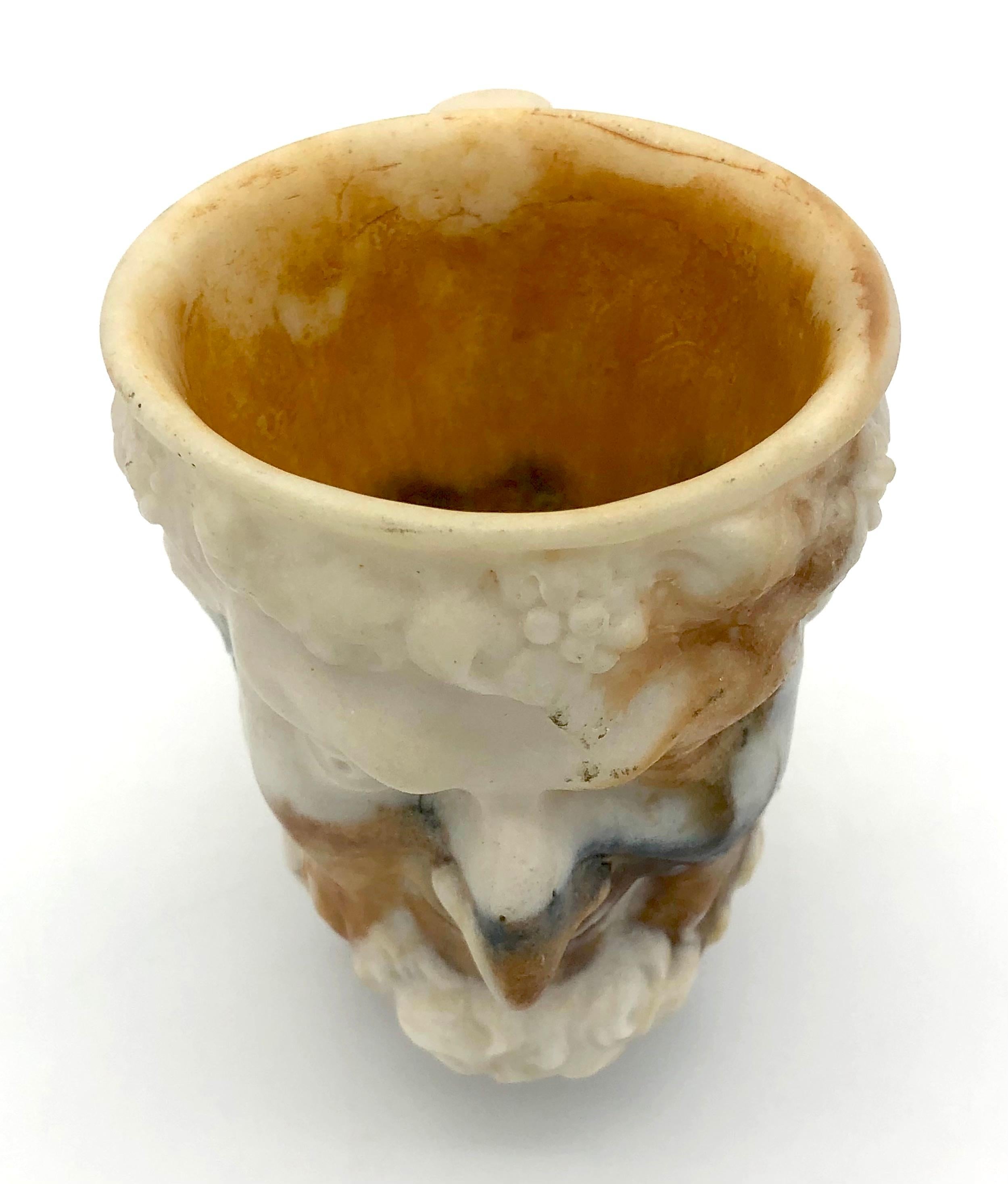 Antiguo Vaso de Cristal Renacimiento Fauno Baco Uvas Renacimiento renacentista en venta