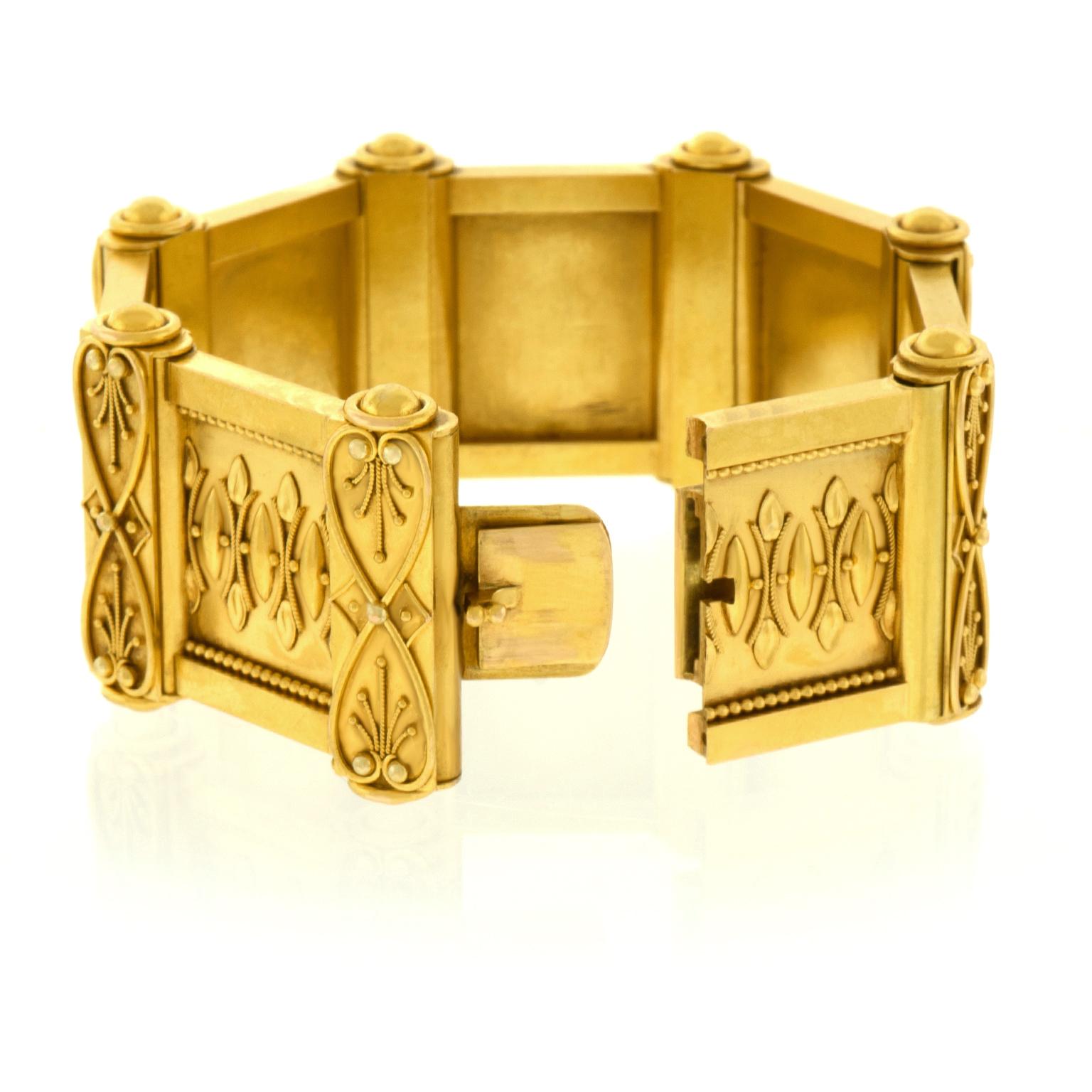 Antique Renaissance Revival Gold Bracelet 3