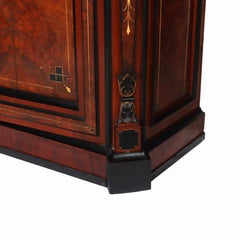 Antique Renaissance Revival Parcel Gilt Walnut & Burl Marble Top Credenza c1870