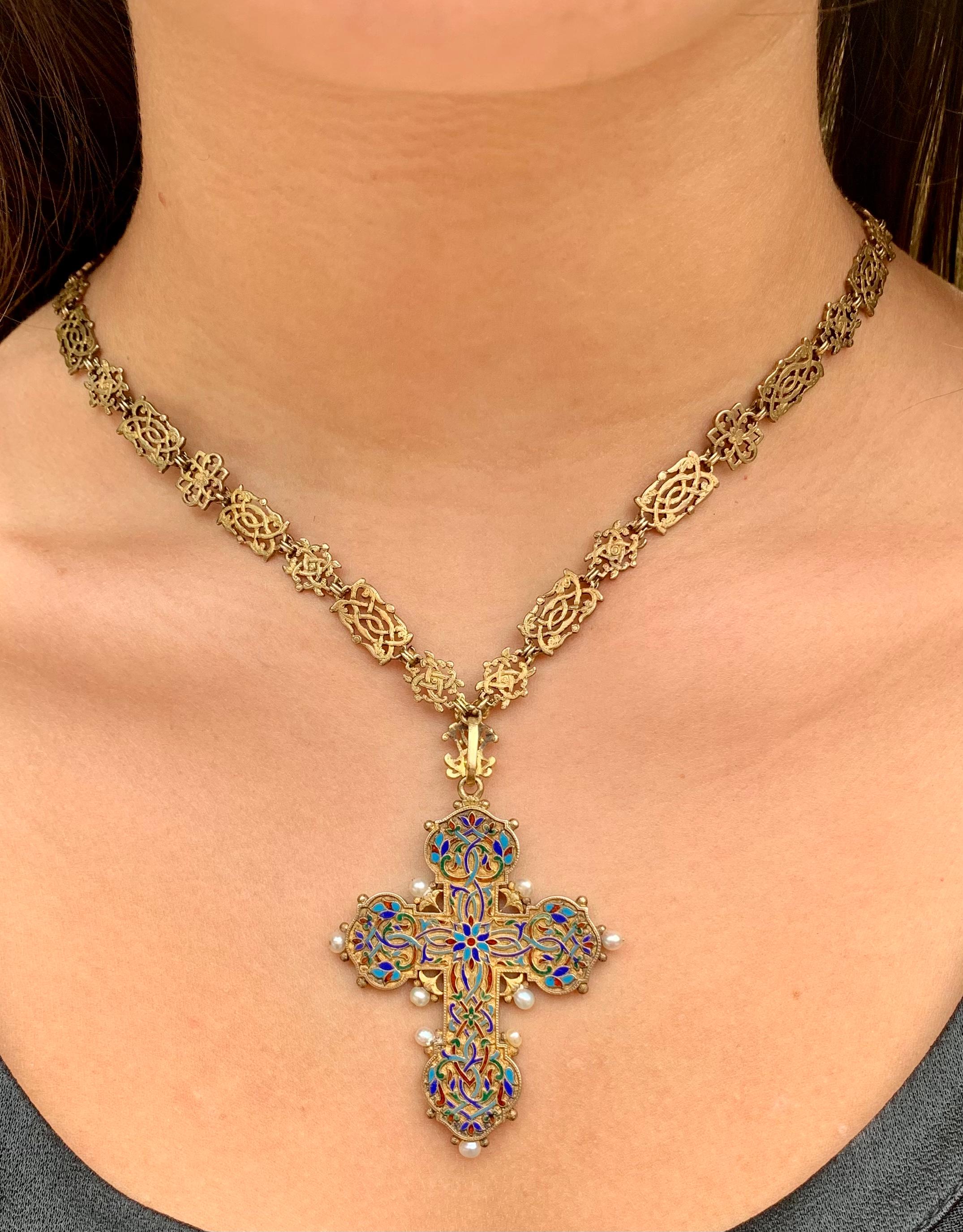 giolina e angelo multicolored cross pendant