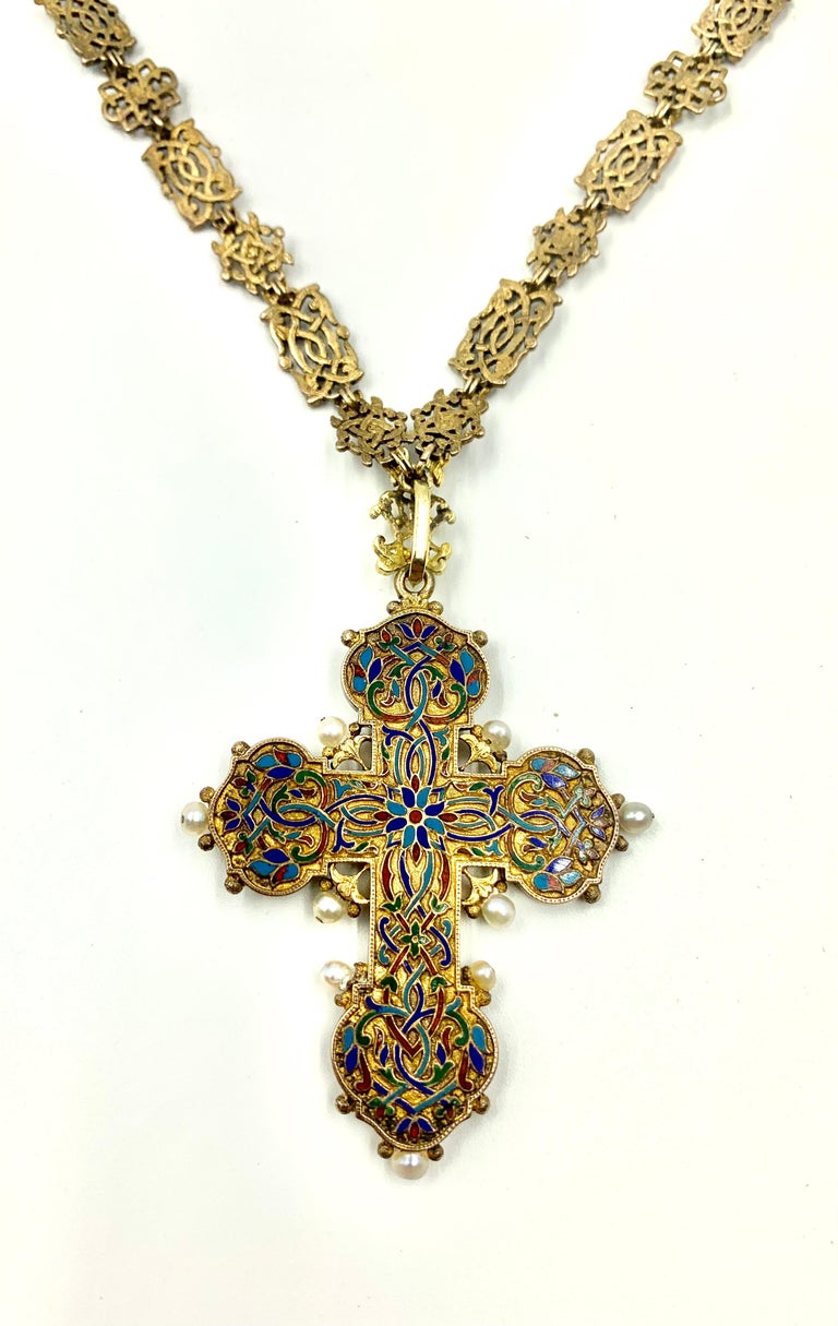 Moguri Elegante collana a croce in oro 14 carati da donna con ciondolo