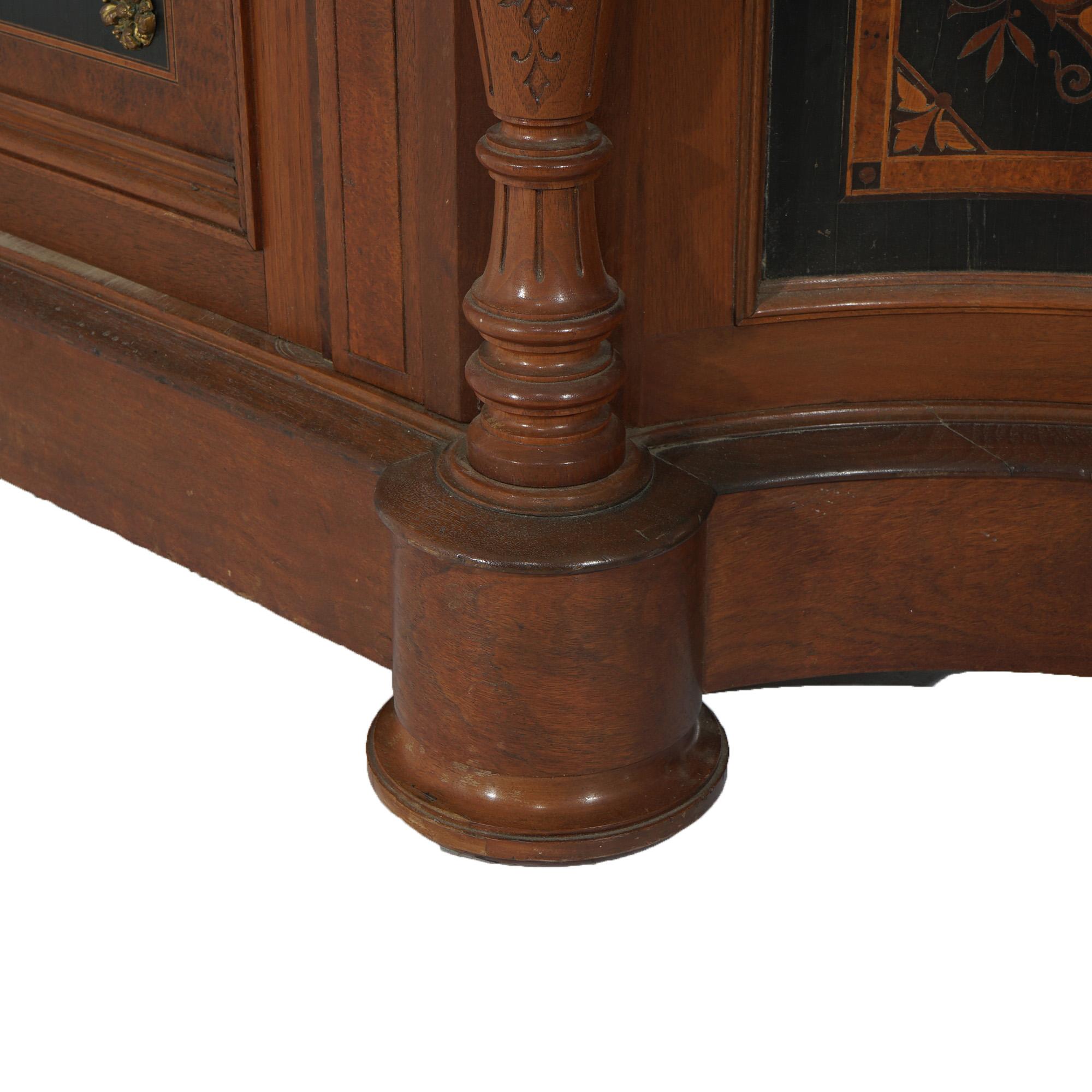 Antique Renaissance Revival Pottier & Stymus Walnut Marquetry Credenza C1880 9
