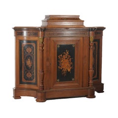 Antica credenza rinascimentale Pottier & Stymus in legno di noce intarsiato C1880