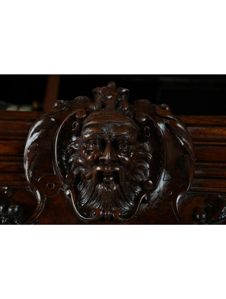 Antique Renaissance Revival Style Oak Vitrine Showcase Display Cabinet ...