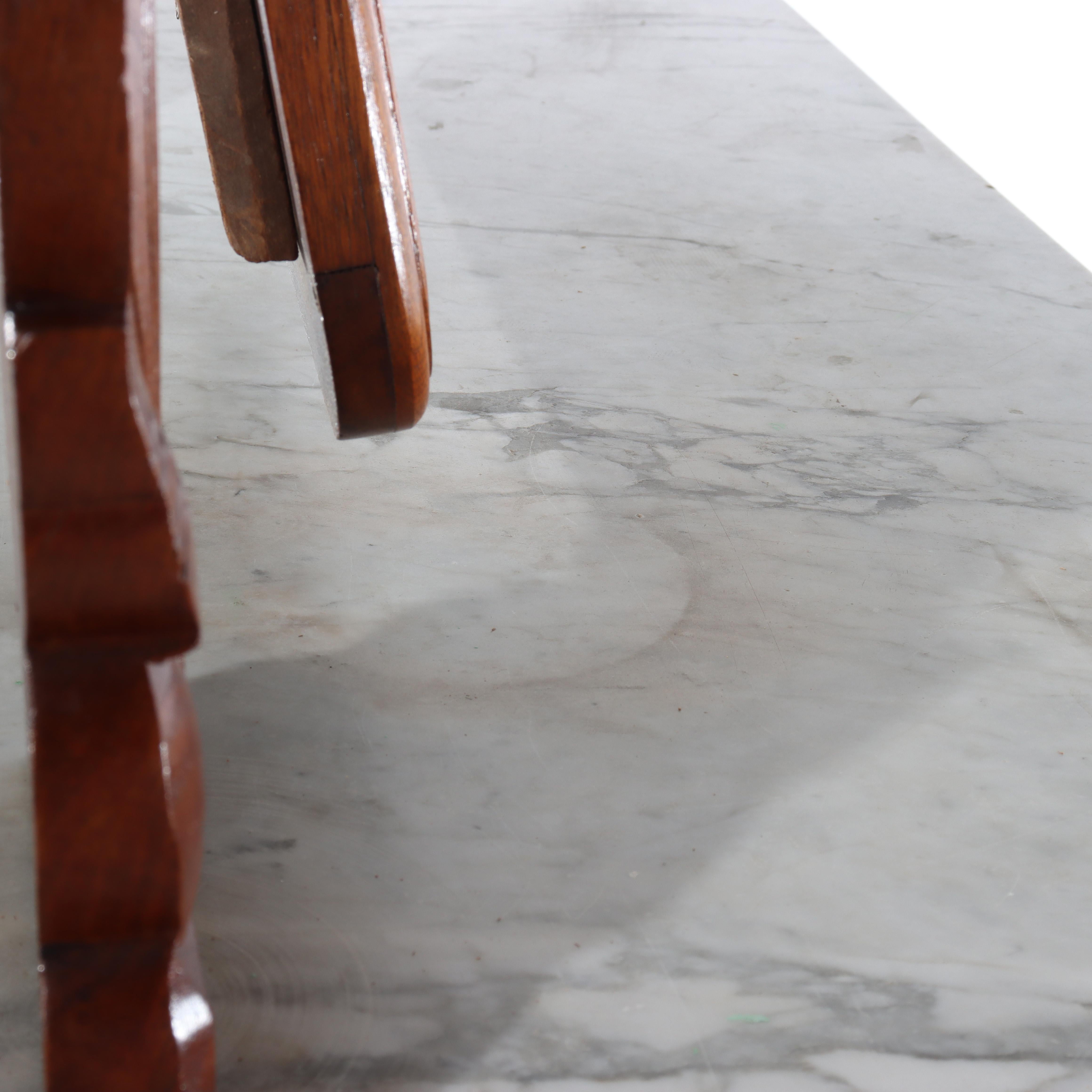 Coffre à 3 tiroirs en noyer avec dessus en marbre, époque Renaissance, vers 1890 en vente 9