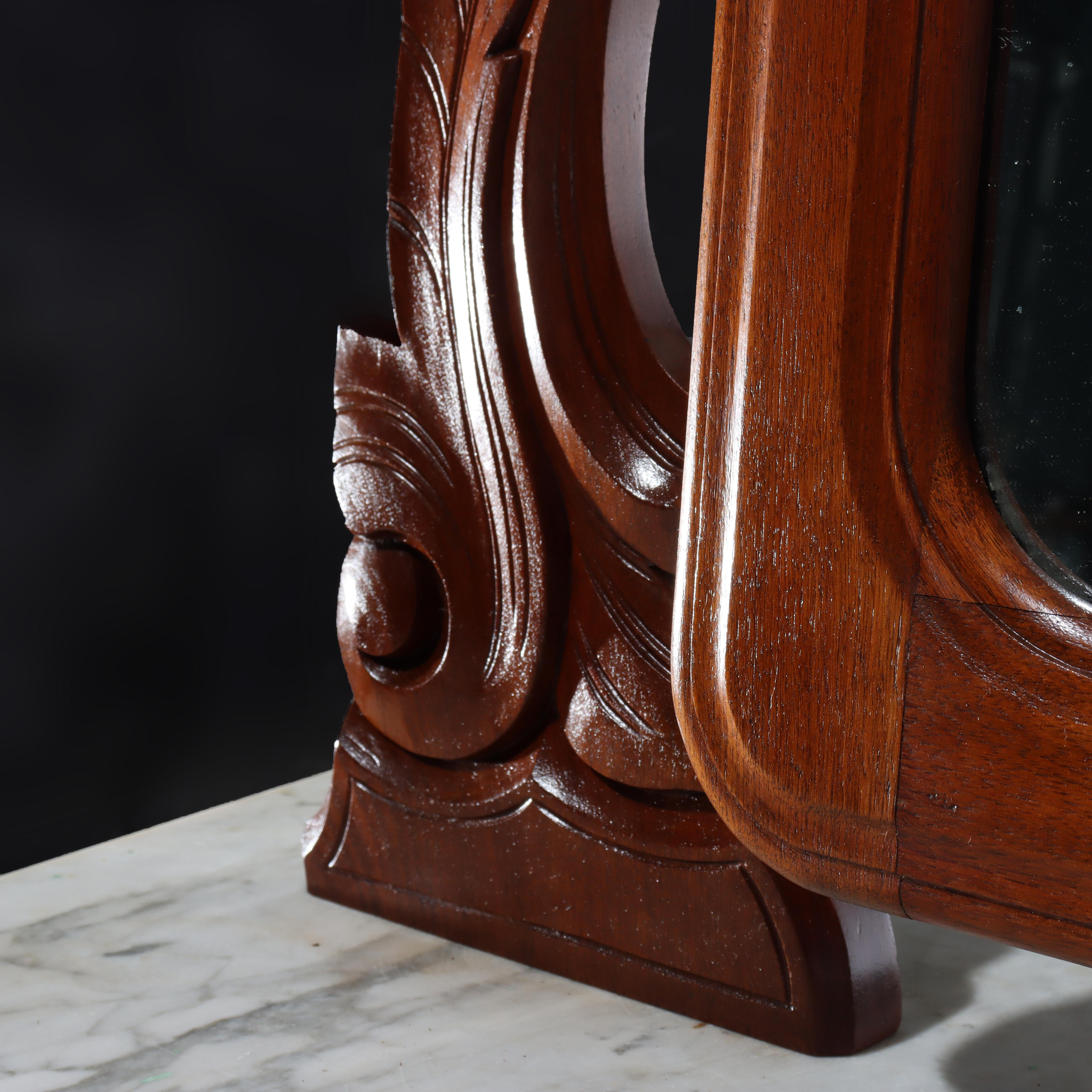 Coffre à 3 tiroirs en noyer avec dessus en marbre, époque Renaissance, vers 1890 en vente 10