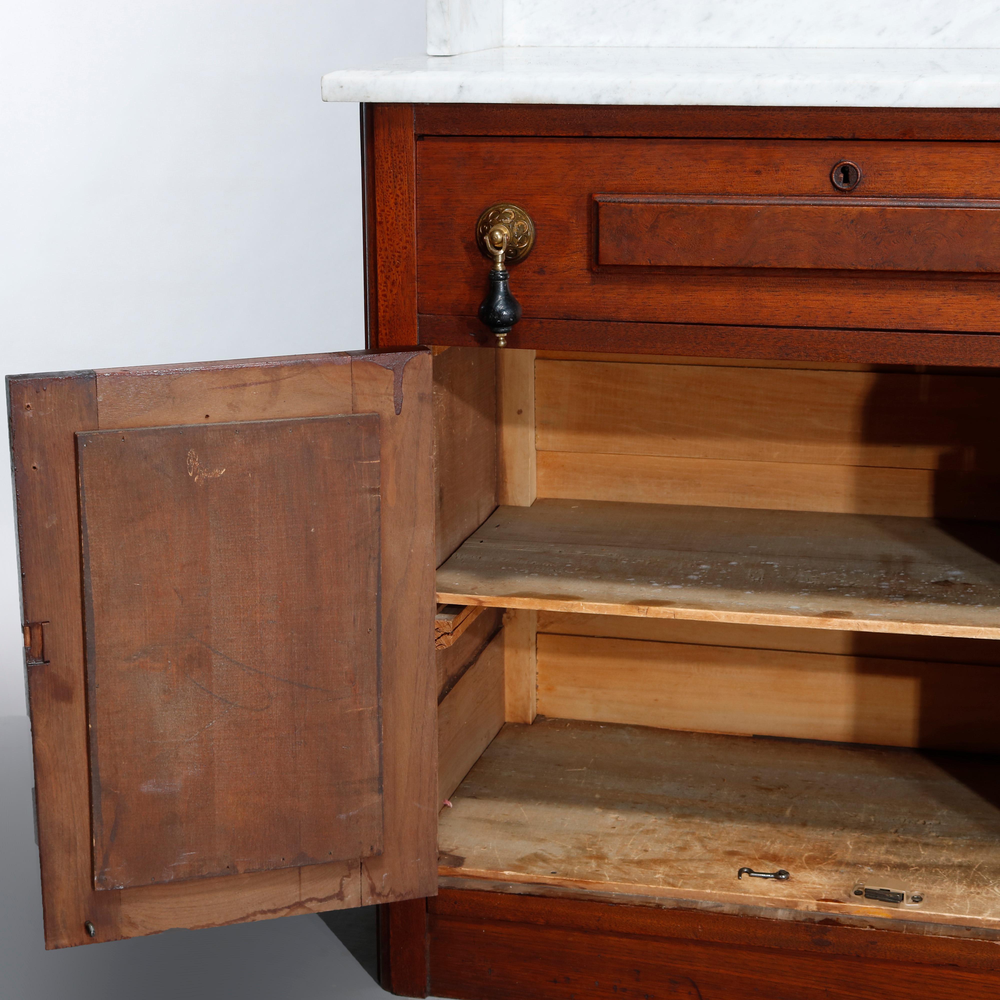 Antique Renaissance Revival Walnut, Burl and Marble Bedroom Set, circa 1890 3