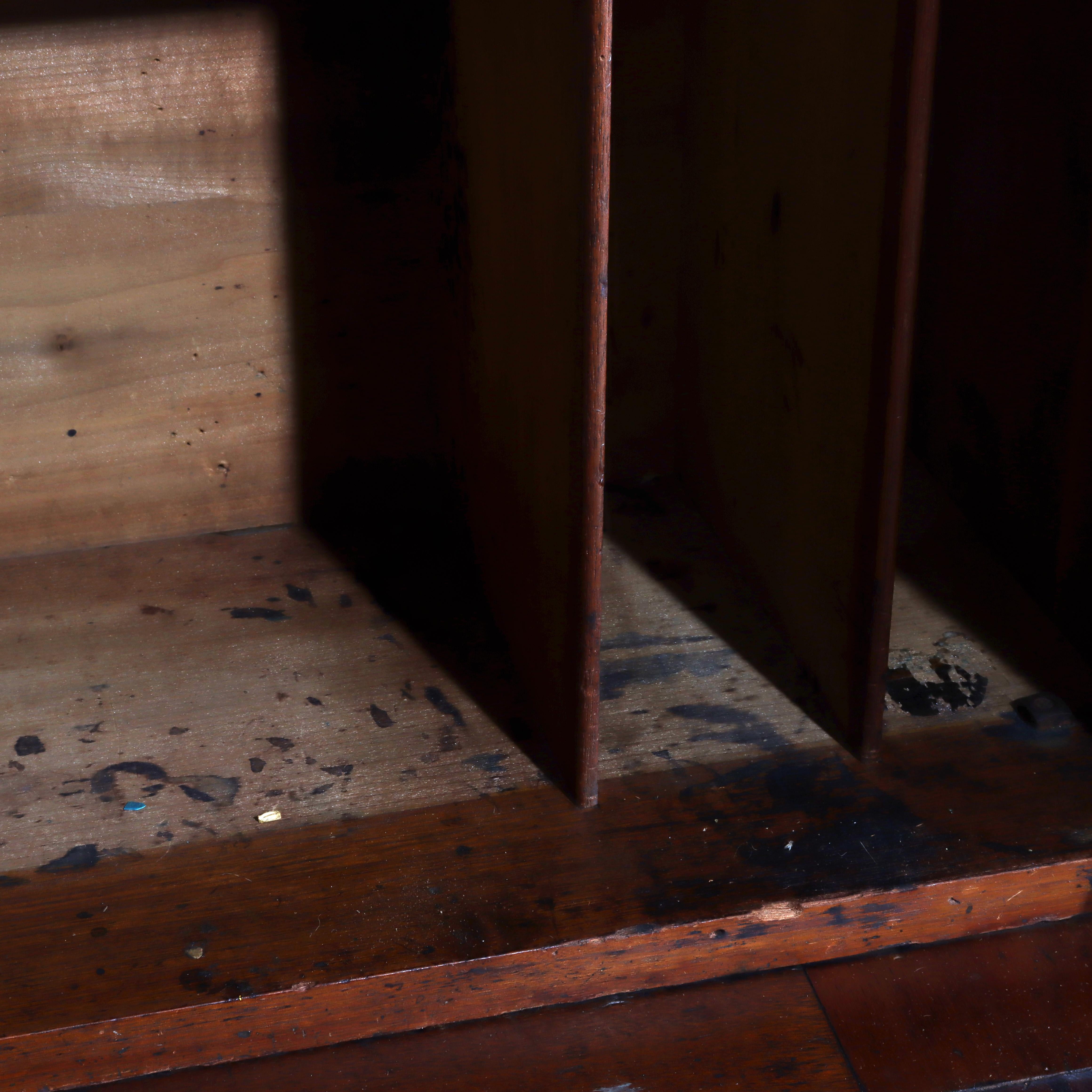 Antique Renaissance Revival Walnut & Burl Drop Front Desk c1890 im Angebot 7