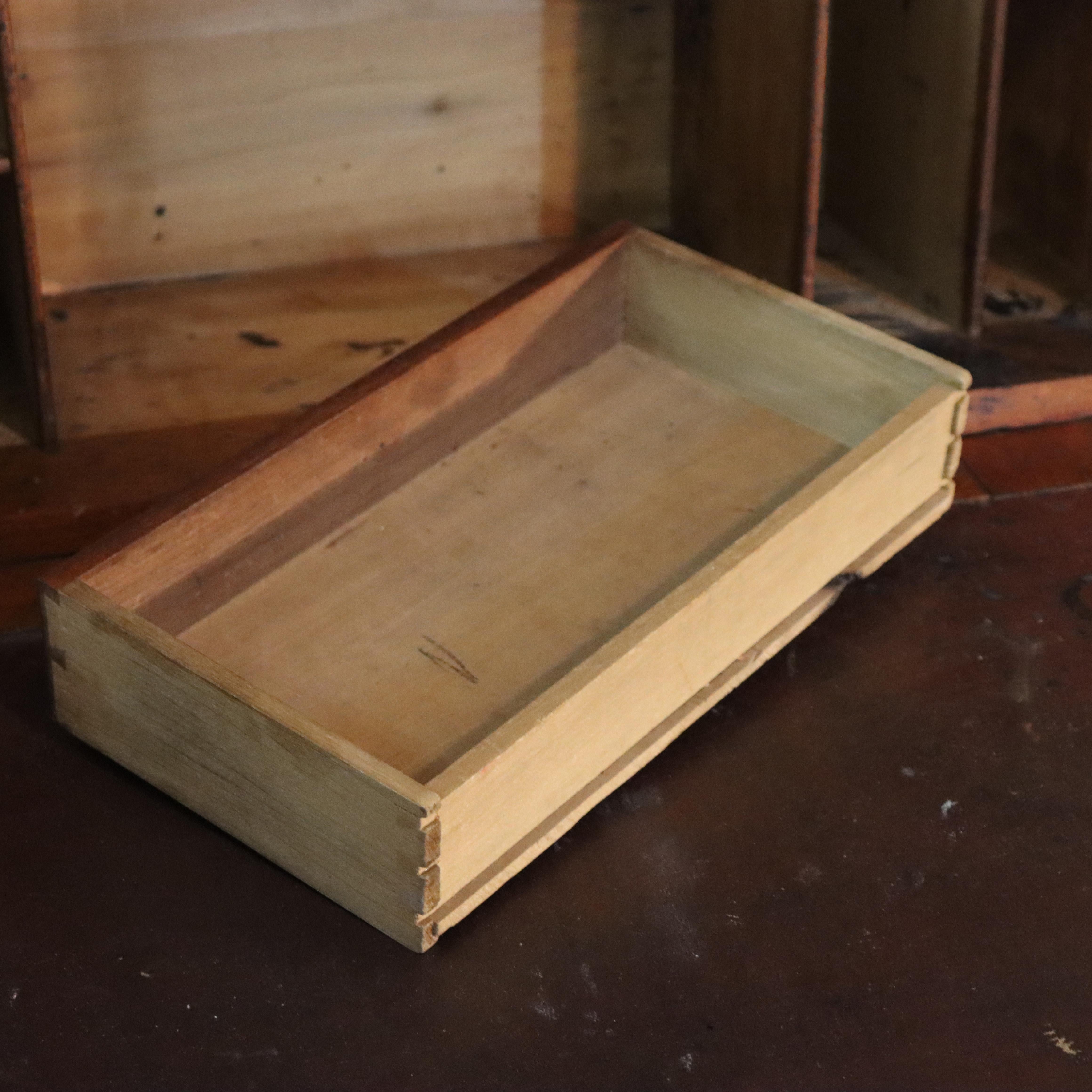 Antique Renaissance Revival Walnut & Burl Drop Front Desk c1890 im Angebot 8