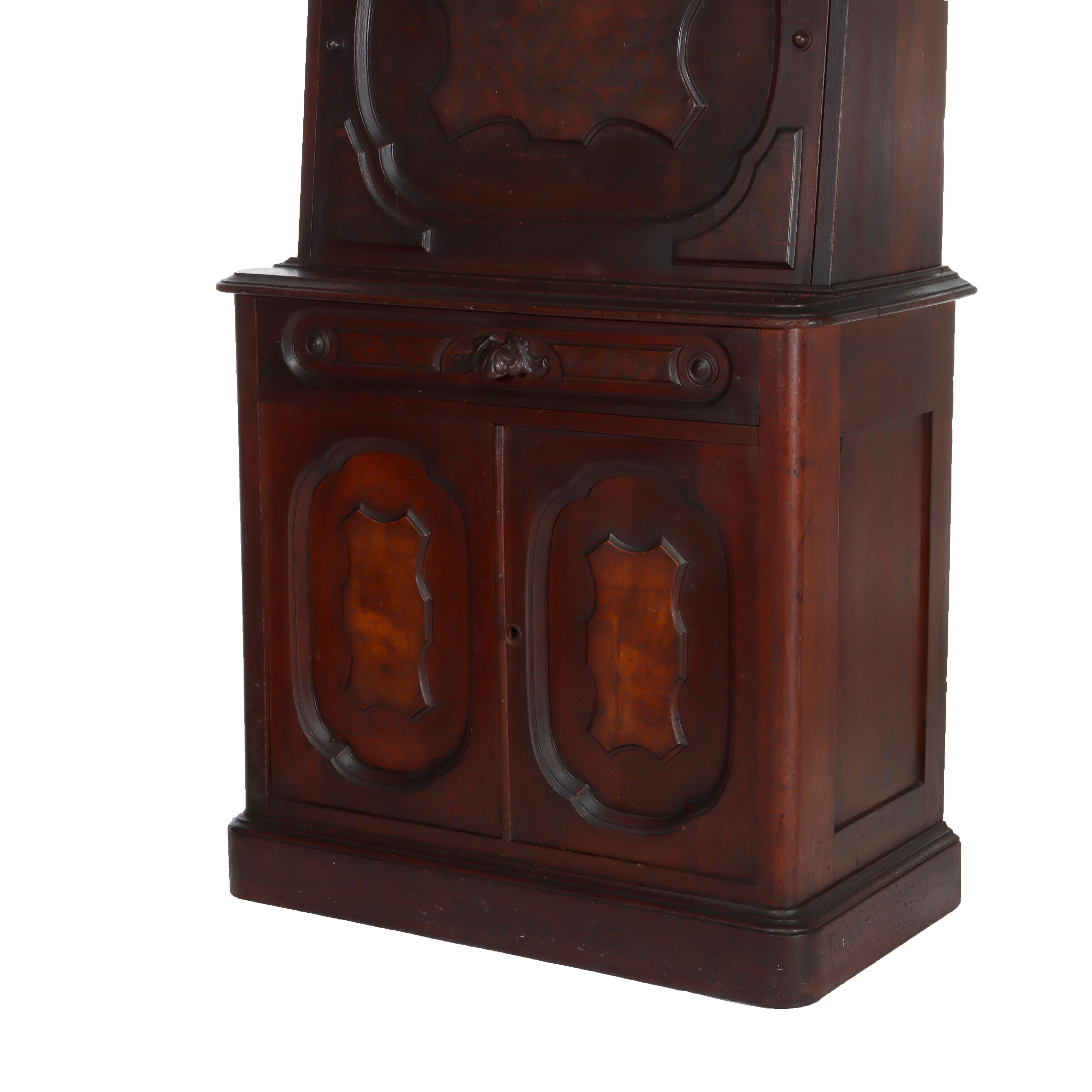 Antique Renaissance Revival Walnut & Burl Drop Front Desk c1890 (19. Jahrhundert) im Angebot