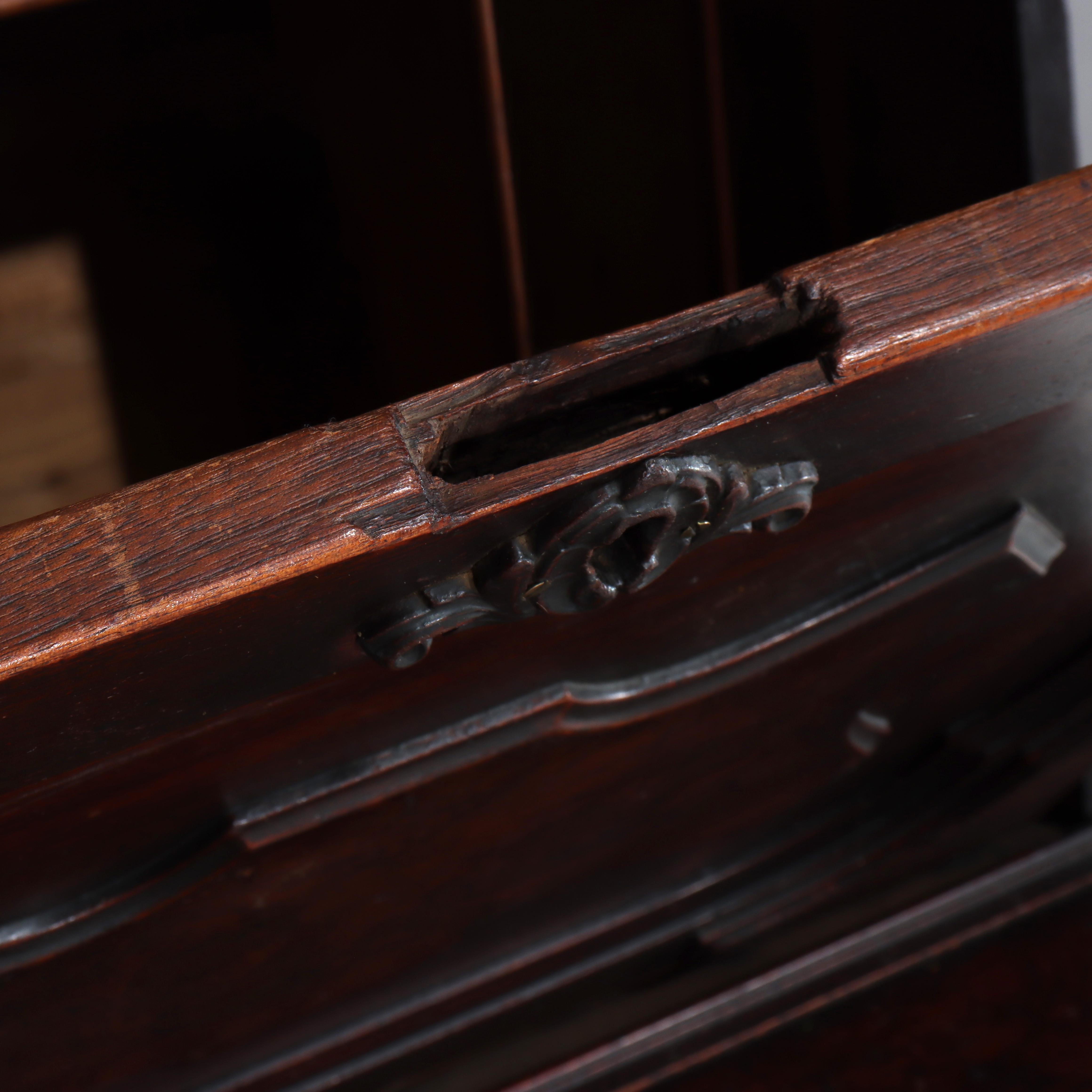 Antique Renaissance Revival Walnut & Burl Drop Front Desk c1890 im Angebot 1