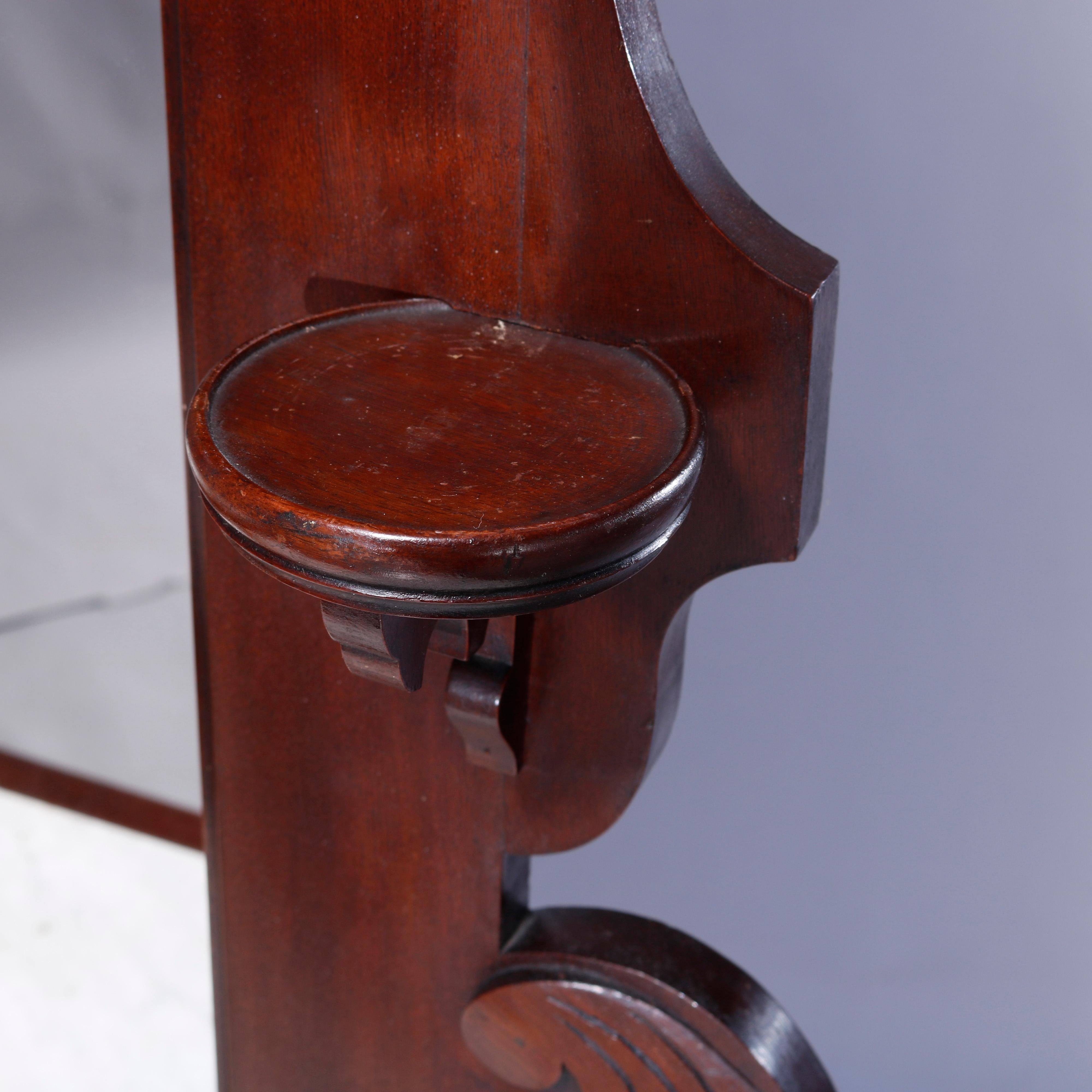 Antique Renaissance Revival Walnut, Burl & Marble Drop-Center Dresser 1890 In Good Condition In Big Flats, NY