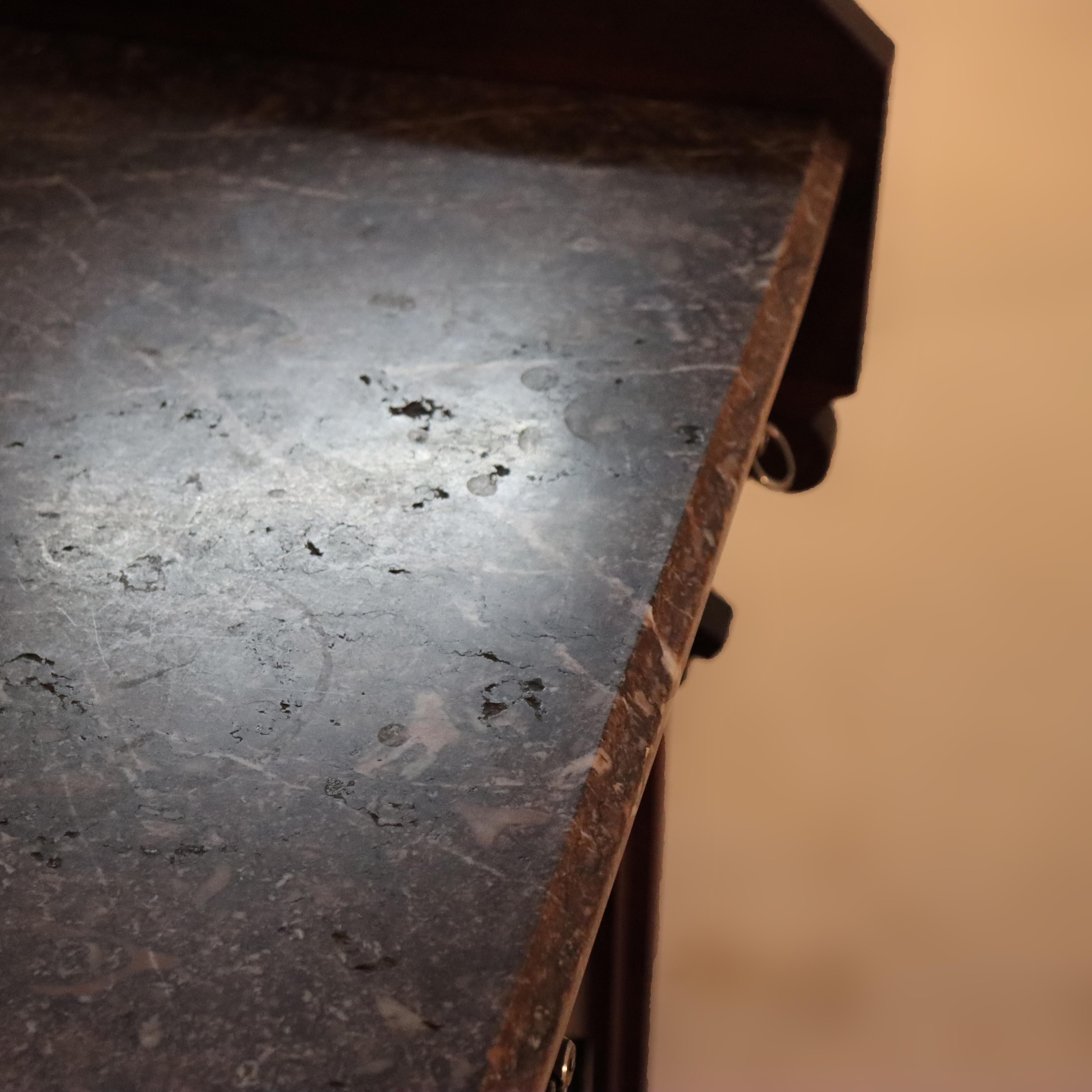 Antica credenza rinascimentale in noce e marmo di radica C1890 in vendita 7