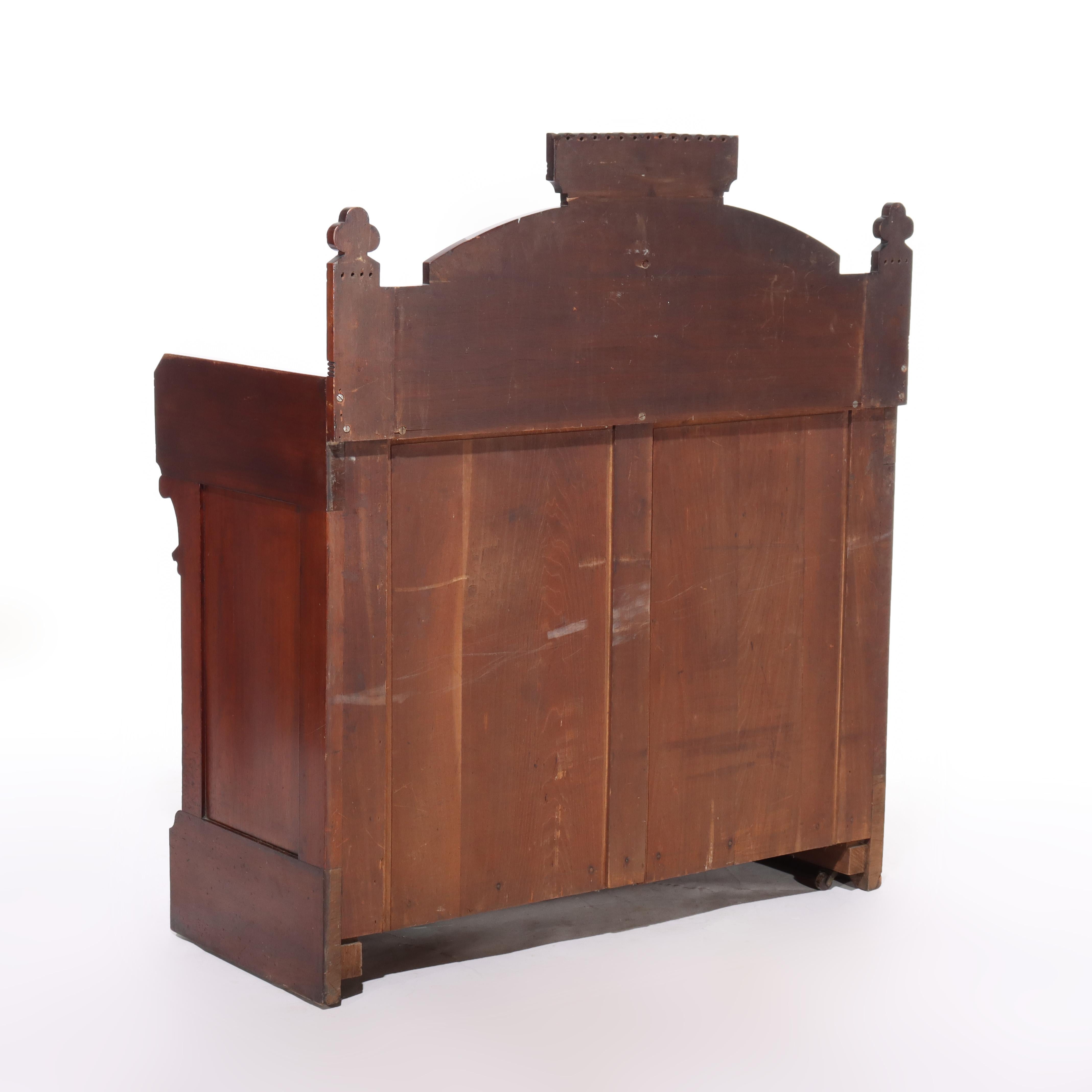 Antica credenza rinascimentale in noce e marmo di radica C1890 in vendita 2