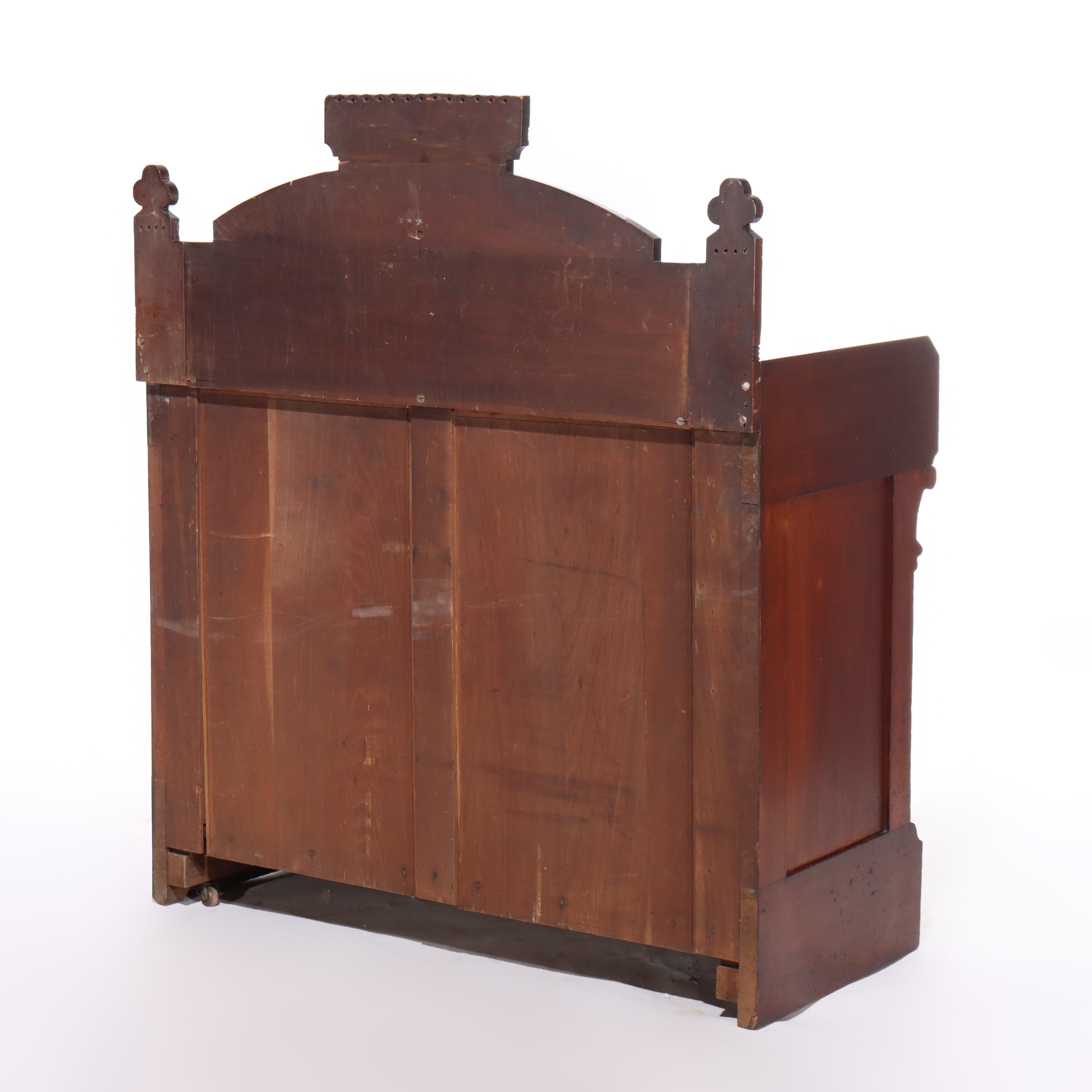 Antica credenza rinascimentale in noce e marmo di radica C1890 in vendita 3