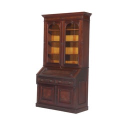 Antique Renaissance Revival Walnut & Burl Secretary Desk C1880