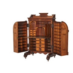 Antique Renaissance Revival Walnut & Burl Wooton Secretary Desk C1880