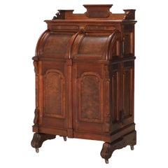 Antique Renaissance Revival Walnut & Burl Wooton Secretary Desk C1880