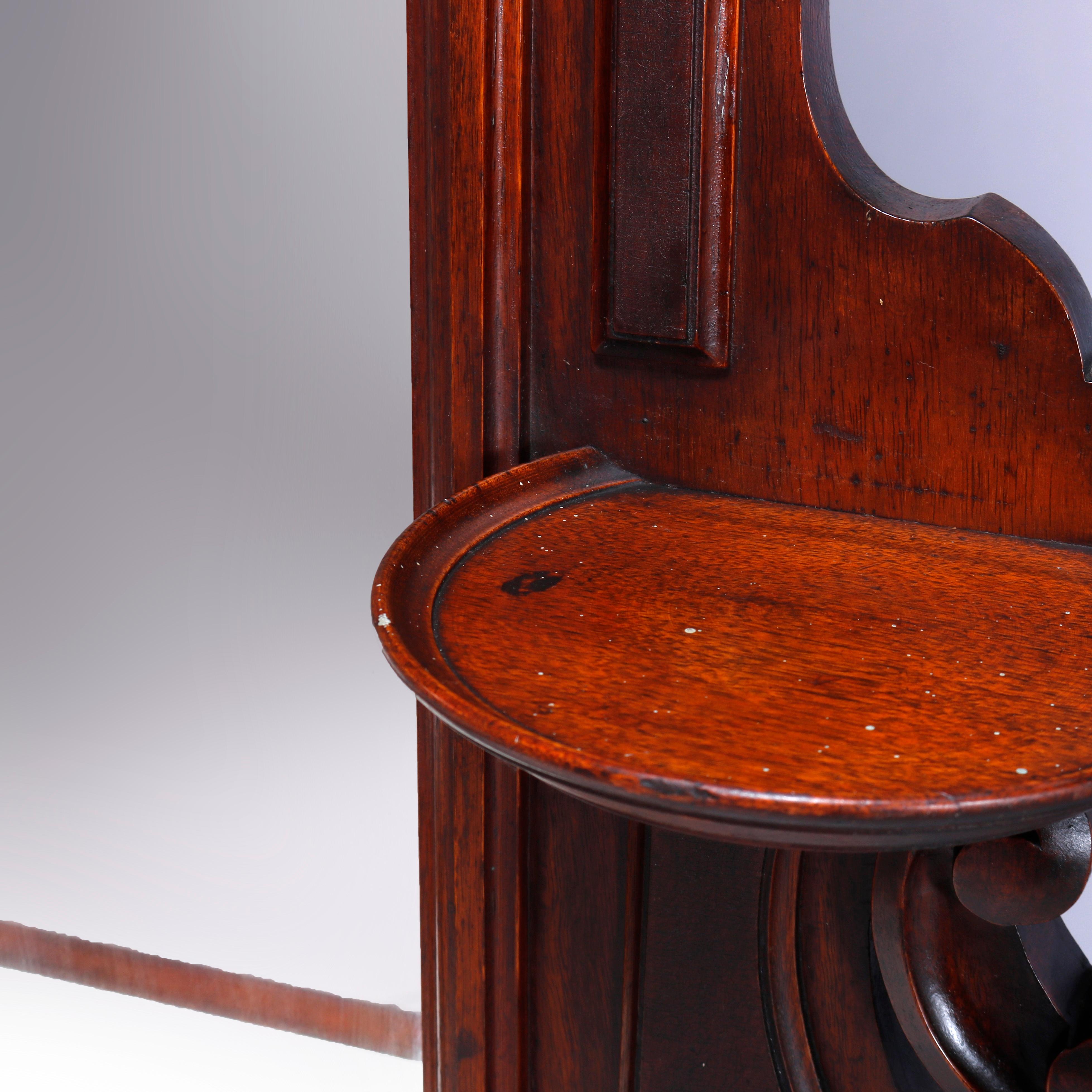 Antique Renaissance Revival Walnut & Marble Drop Center Mirrored Dresser, c1880  For Sale 8