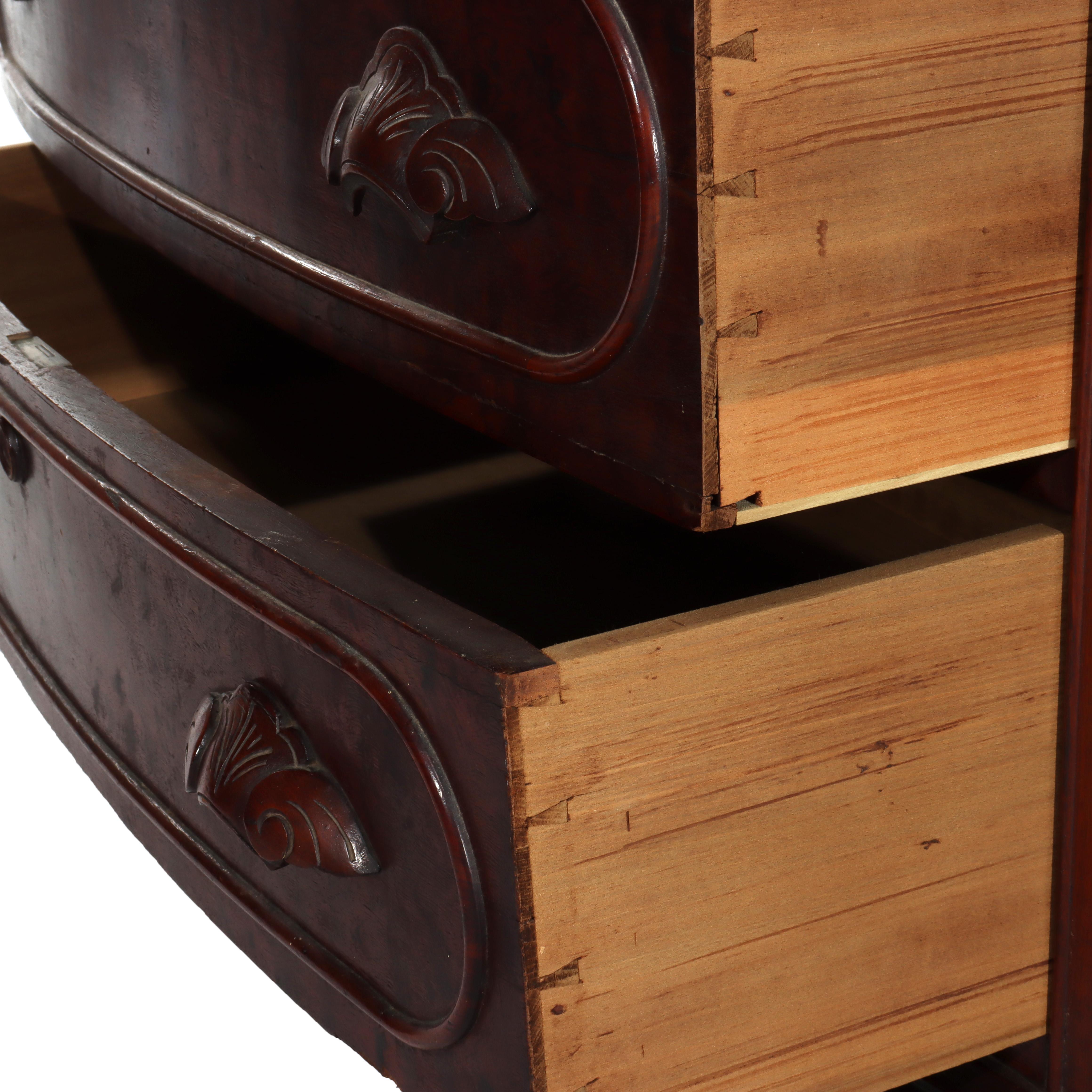 Antike Renaissance Revival Nussbaum Marmor oben drei Schubladen Kommode C1890 im Angebot 4