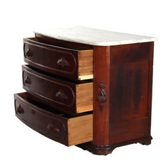 Antike Renaissance Revival Nussbaum Marmor oben drei Schubladen Kommode C1890