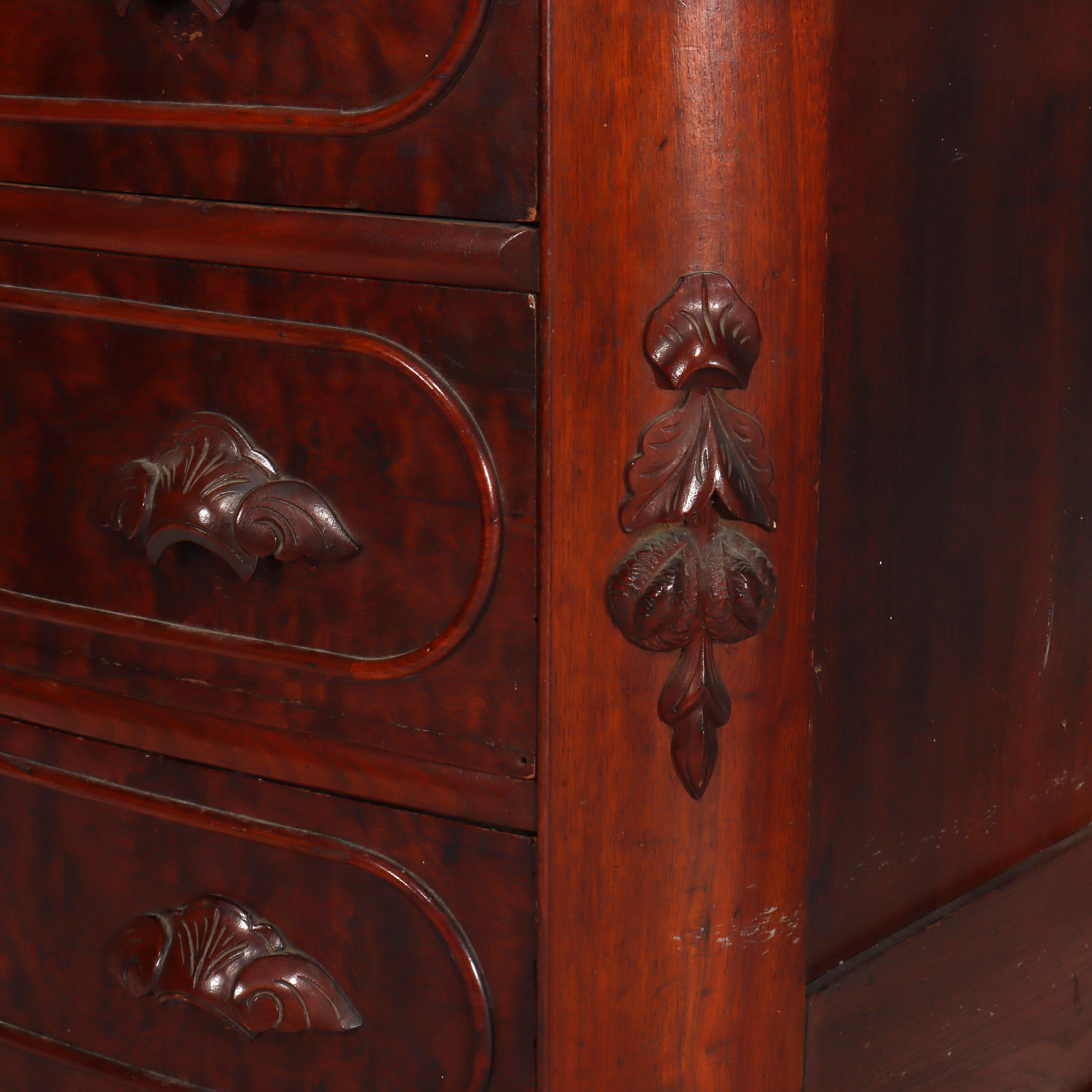 Antike Renaissance Revival Nussbaum Marmor oben drei Schubladen Kommode C1890 (19. Jahrhundert) im Angebot