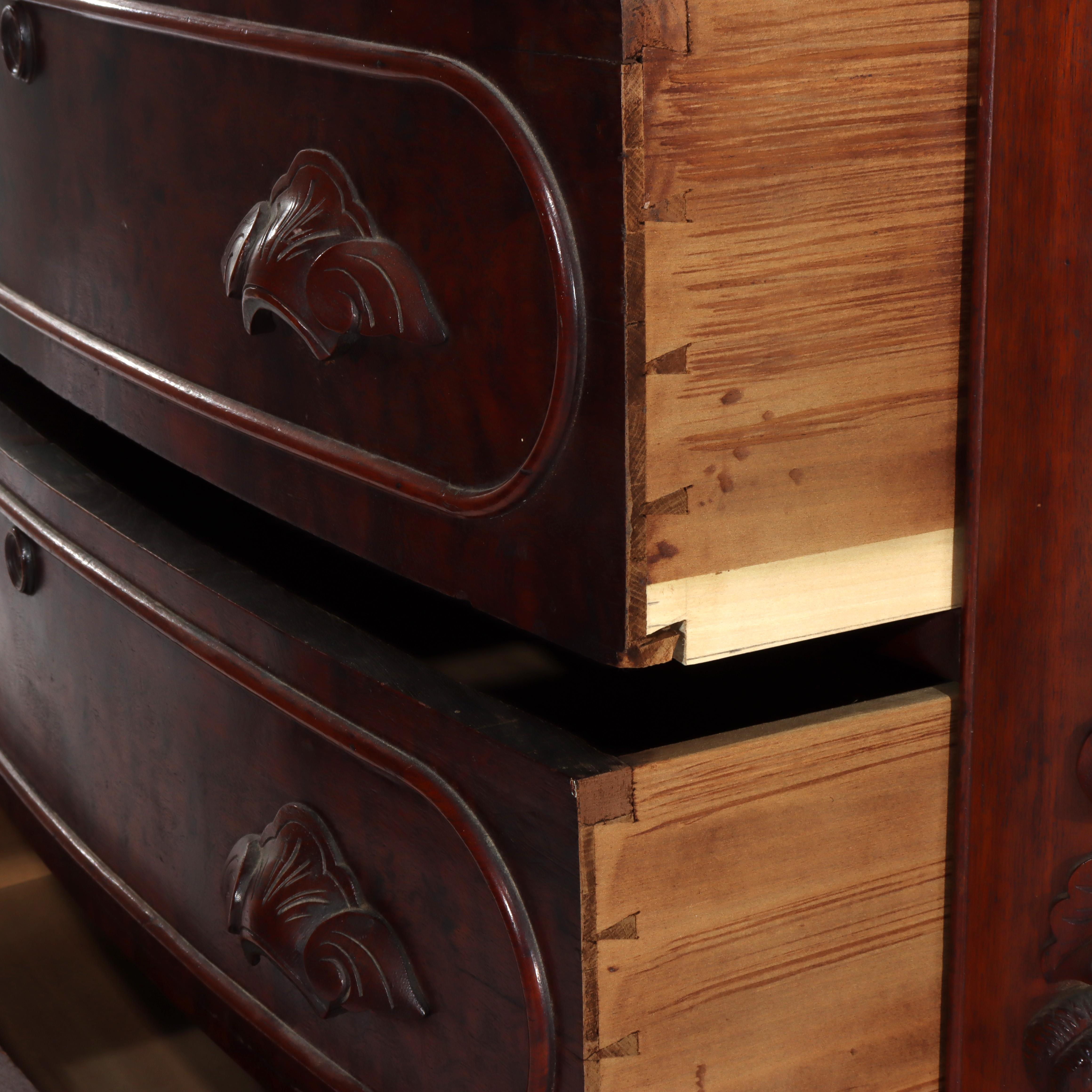 Antike Renaissance Revival Nussbaum Marmor oben drei Schubladen Kommode C1890 im Angebot 3