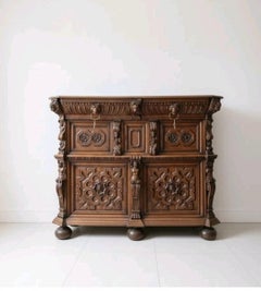 Antique Renaissance Sideboard 19th Century French Buffet