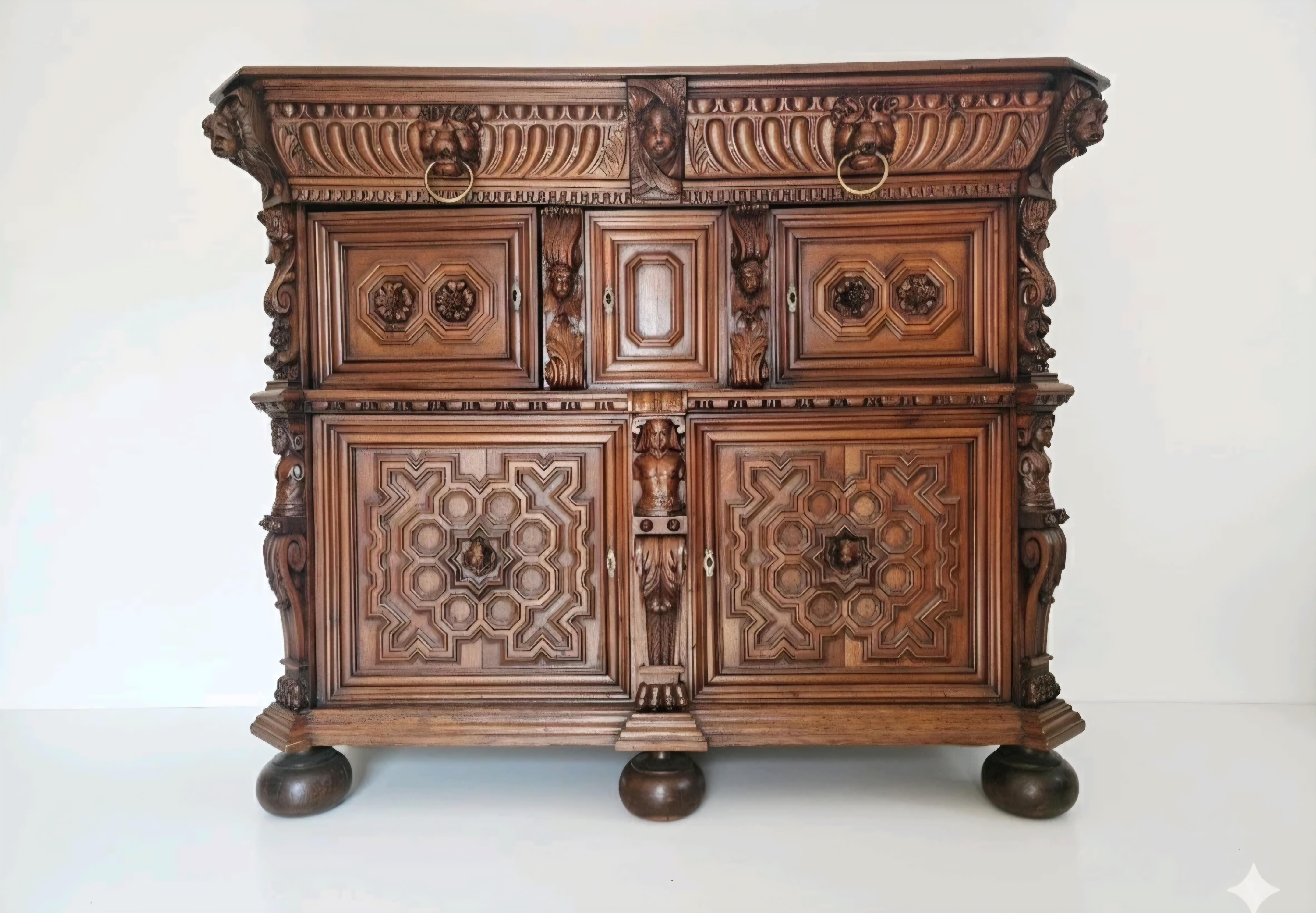 Noce Credenza rinascimentale antica Buffet francese del XIX secolo in vendita