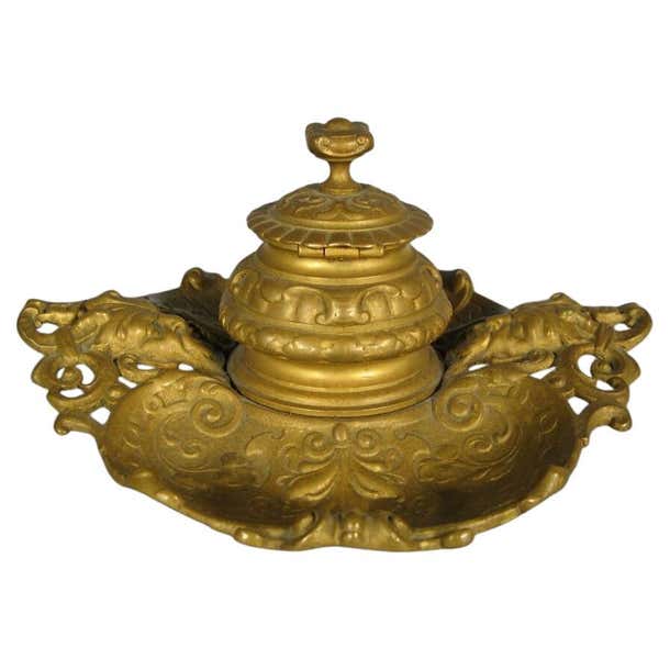 Antique Renaissance Style Bronze Inkwell - Early 20th Century -1Y12 For ...