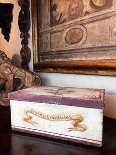Antique Renaissance Style Italian Wood Lacquered Apothecary Box