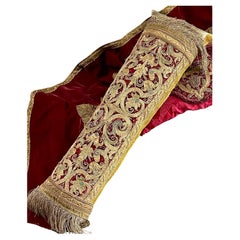 Antique Renaissance Velvet Bolster Pillow