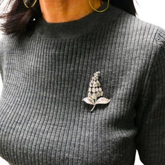 Antique Rene Boivin Platinum Diamond Brooch Circa 1880s Estate Jewelry