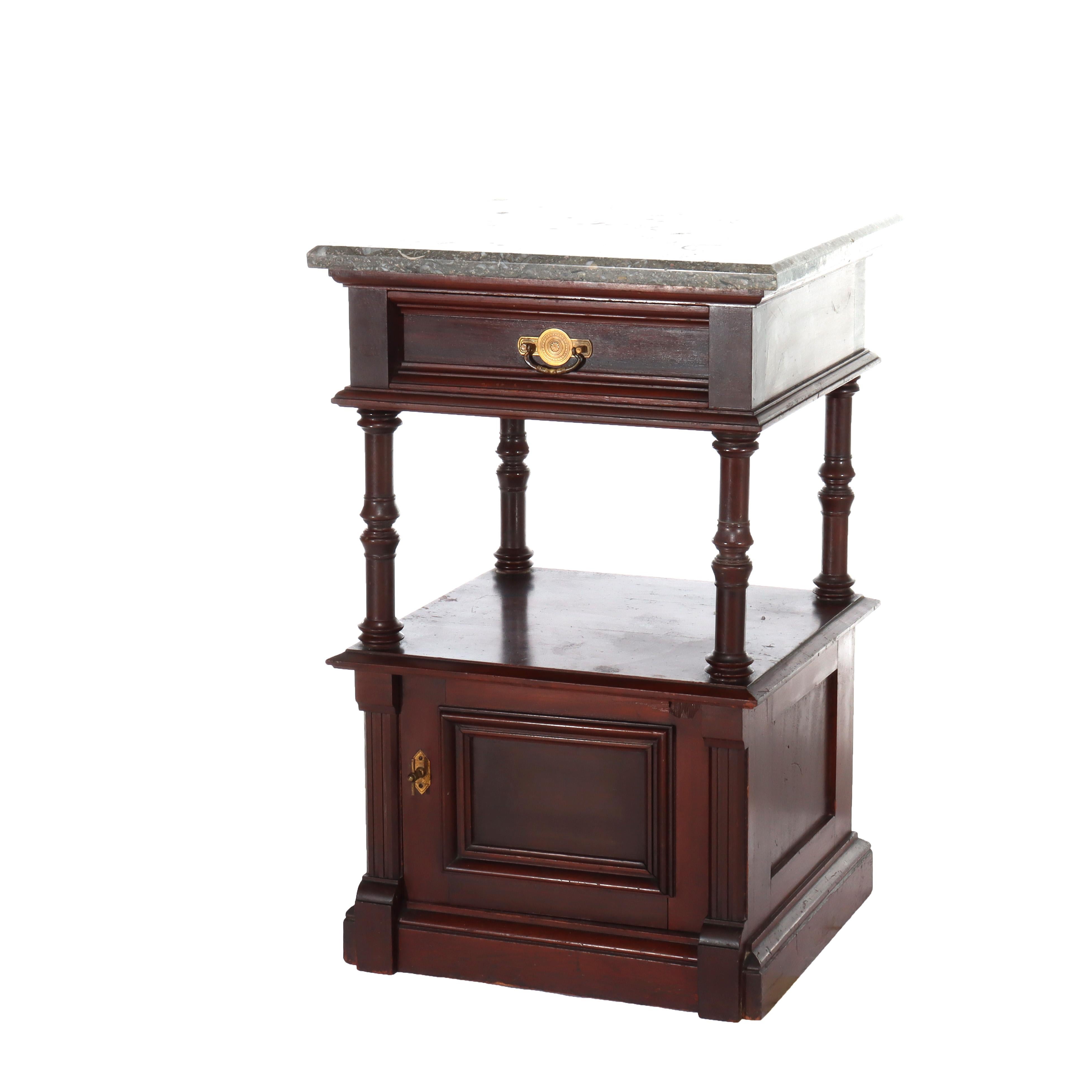 Commode ancienne Renaissance en noyer et ronce de marbre C1890

Mesures - 30 3/4