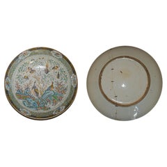 ANTiQUE REPAIRED 18TH CENTURY CHINESE FAMILLE VERTE PORCELAIN CHARGER PLATE