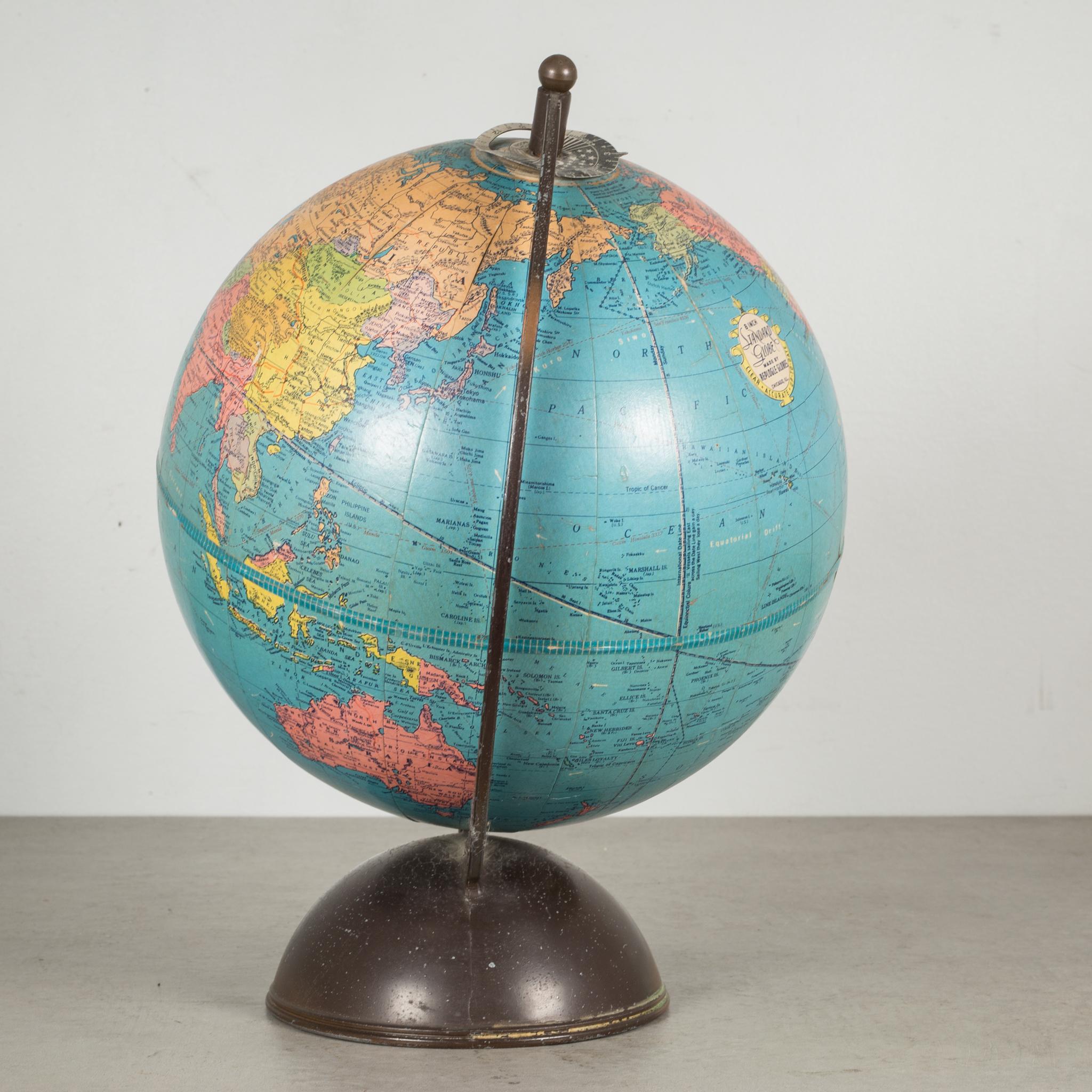 Plated Antique Replogle Standard Globe, circa Pre 1948