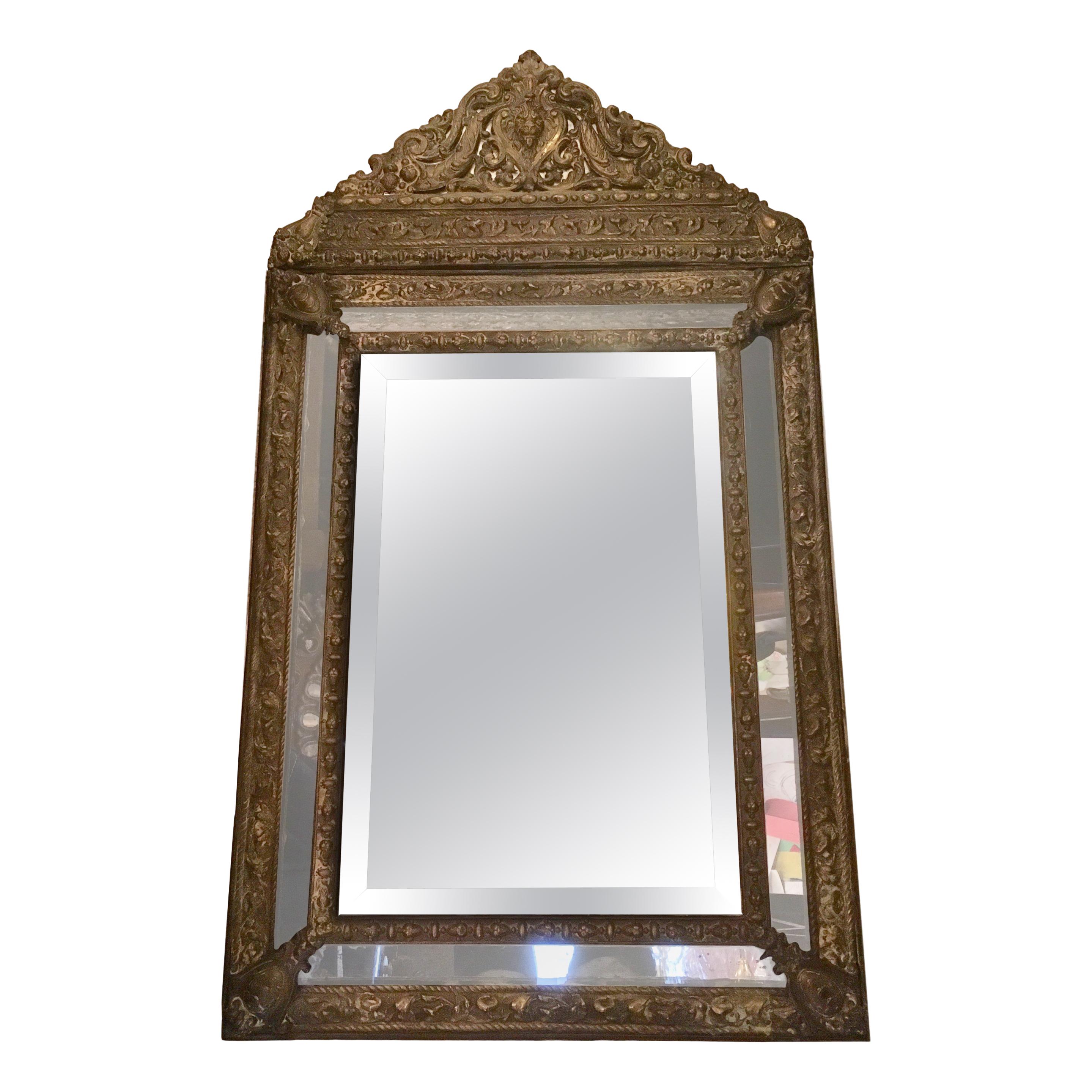 Antique Repousse' Dutch Mirror For Sale