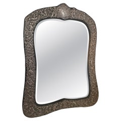 Antique Repoussé Silver-Plated Mirror, fin du 19e siècle