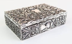 Antique Repousse Silver Stamp Box by Mappin and Webb, London, 1906