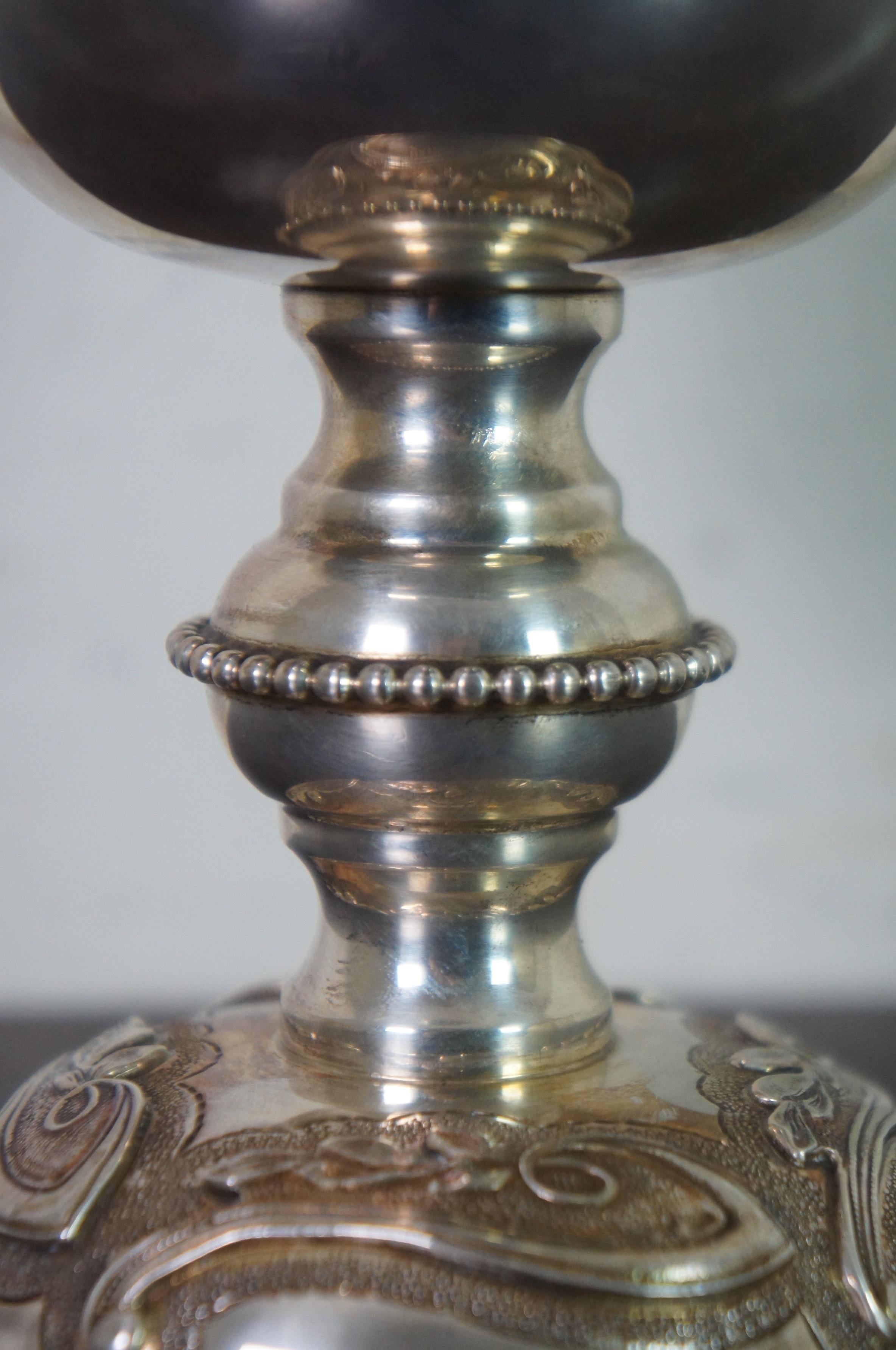Antique Repousse Sterling Silver Kiddush Passover Wine Cup Goblet Judaica 350g 6