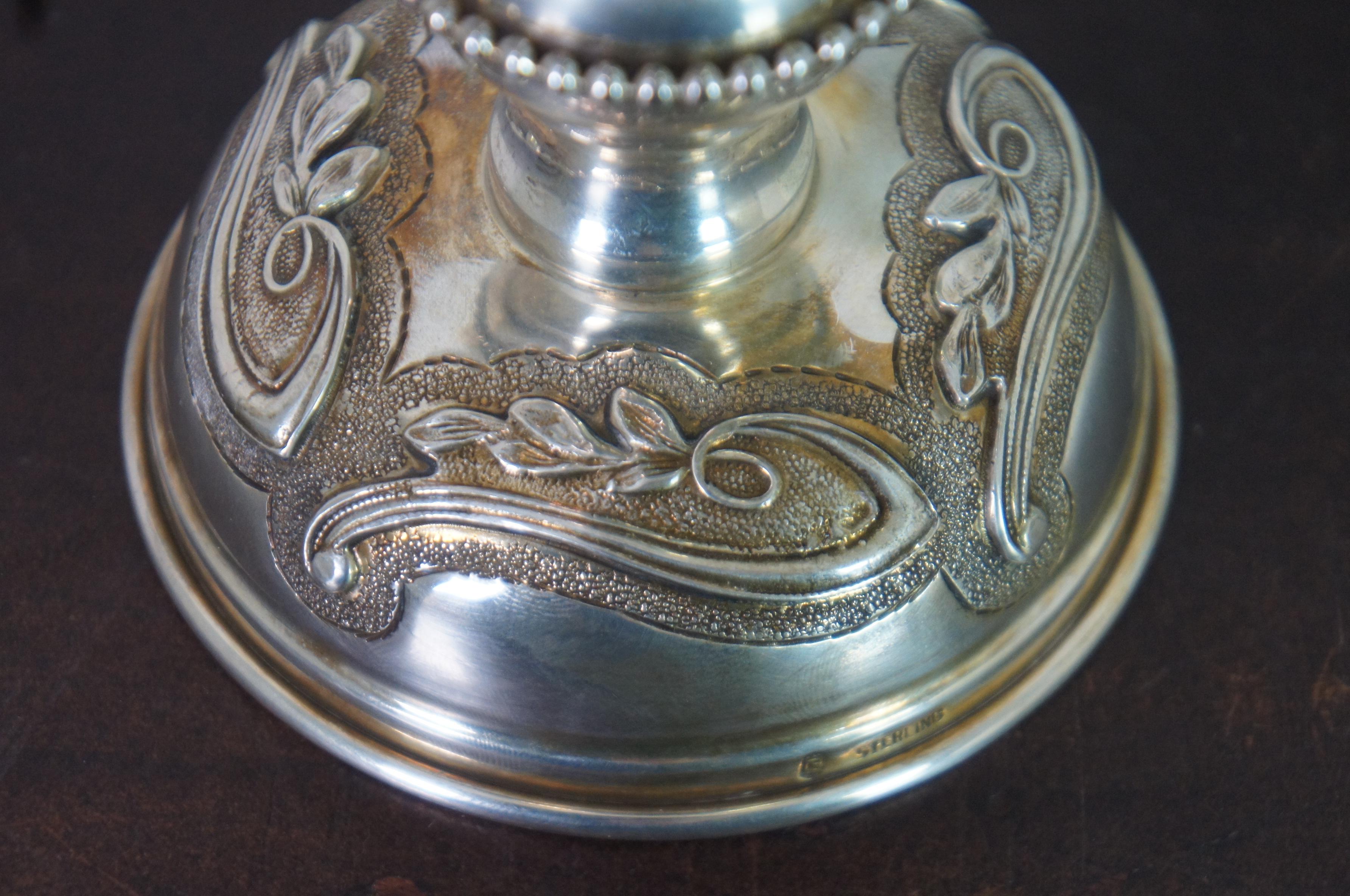 Antique Repousse Sterling Silver Kiddush Passover Wine Cup Goblet Judaica 350g 5