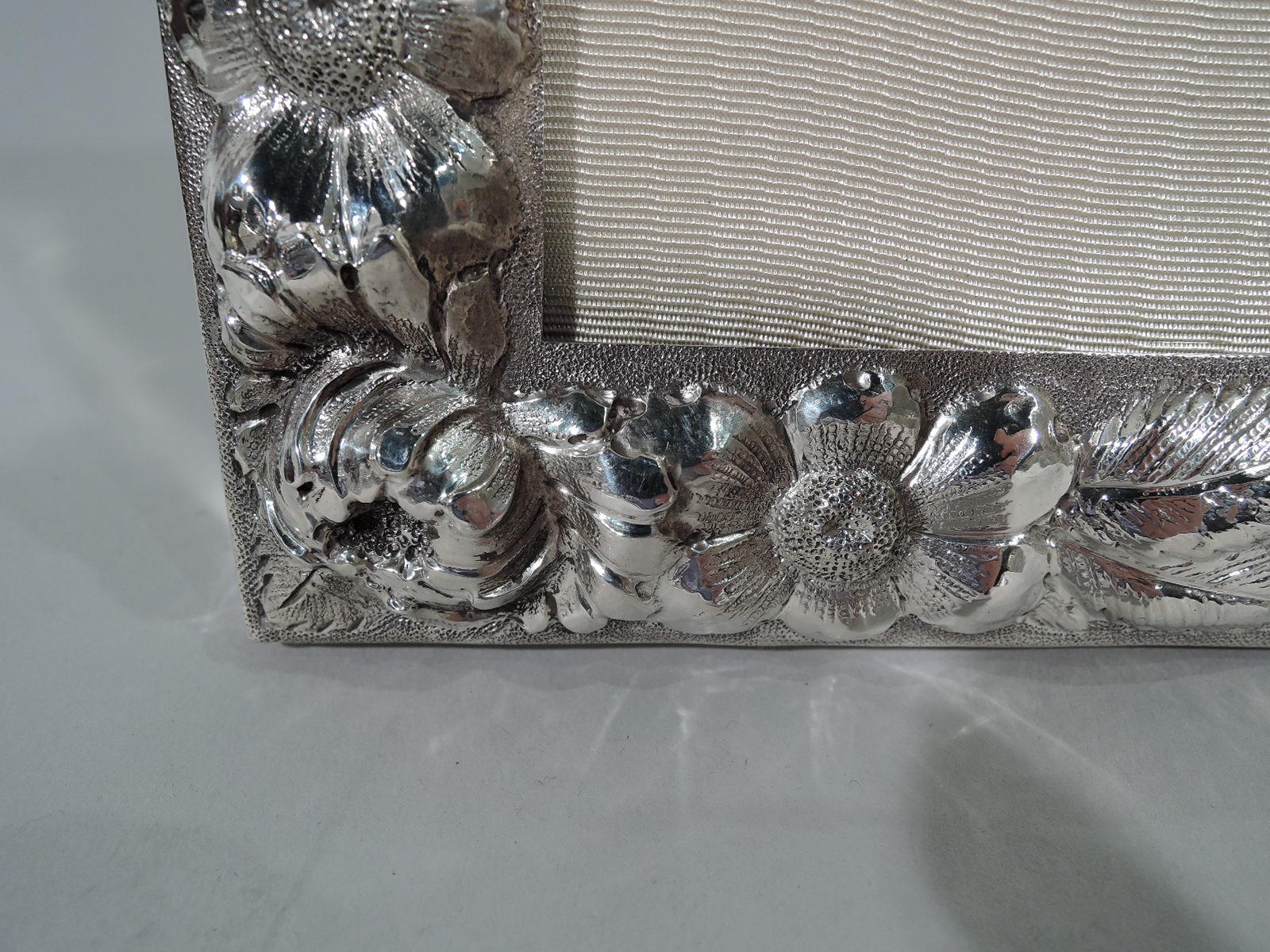 American Antique Repoussé Sterling Silver Picture Frame by Stieff of Baltimore