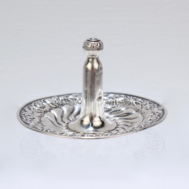 Antique Repousse Sterling Silver Ring Stand Or Ring Holder By Fuchs And Bros At 1stdibs