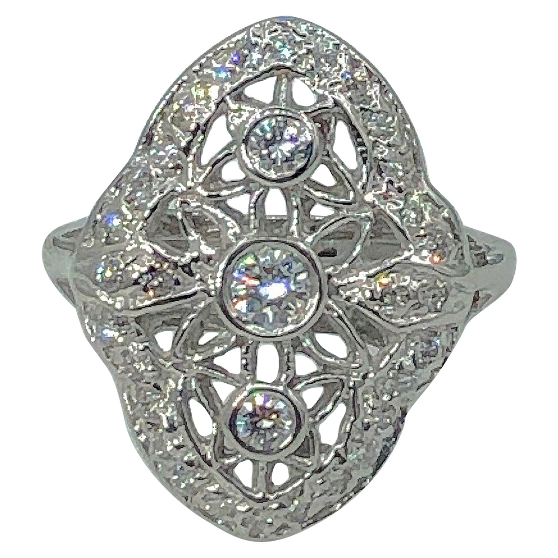 Diamond Cocktail Ring with Conflict Free Diamonds in 14 Karat For Sale