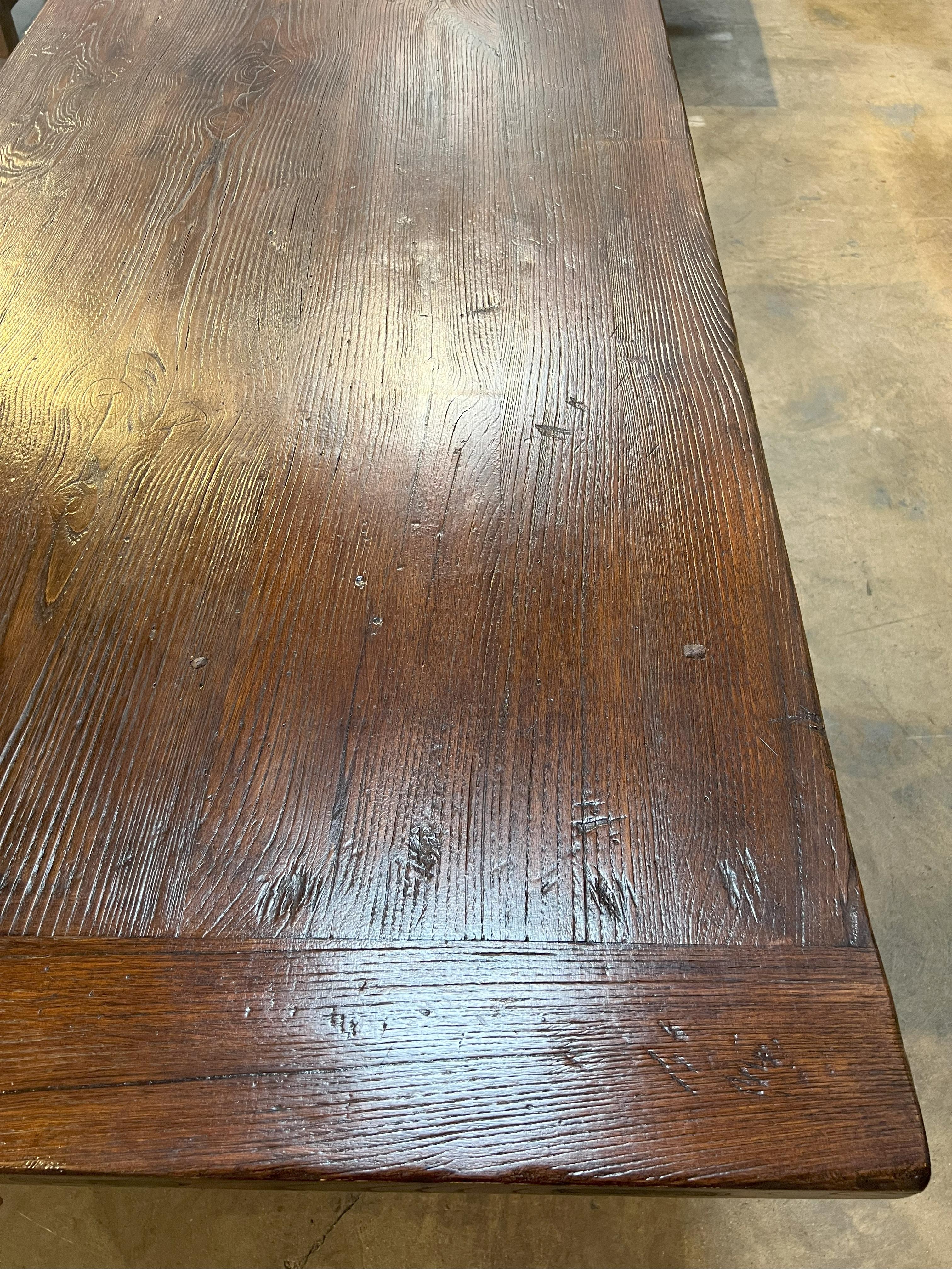 Antique Reproduction of 17th Century Italian Chestnut Fratino Style Table For Sale 4