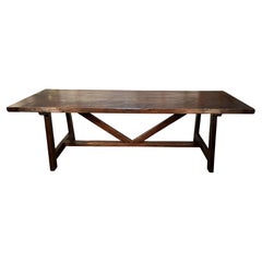 Reproducción Antigua de Mesa Estilo Fratino de Castaño Italiano del Siglo XVII
